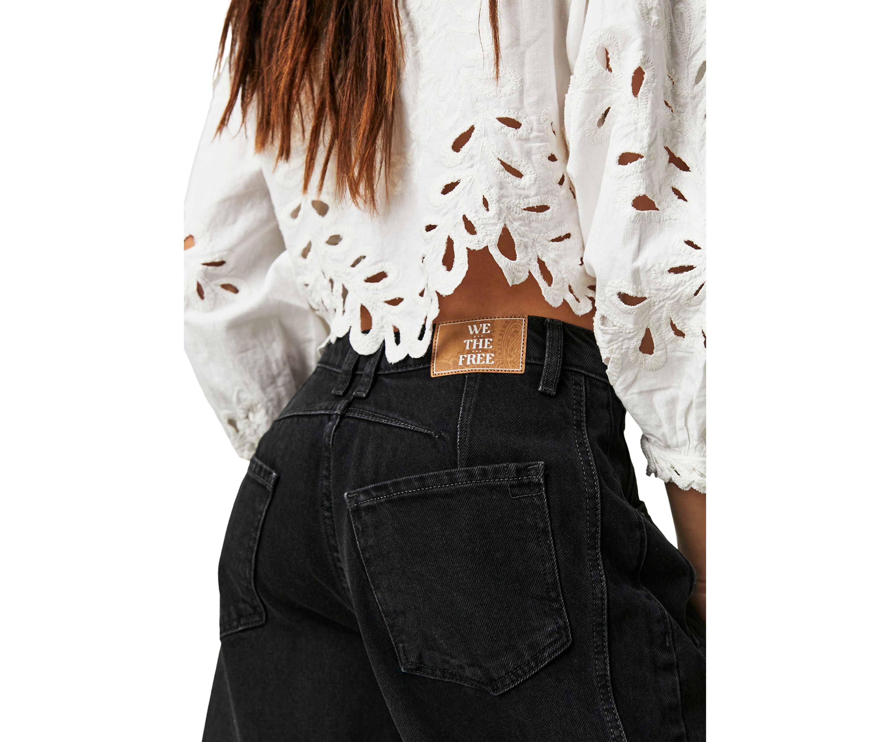 We The Free Good Luck Mid-Rise Barrel Jeans  