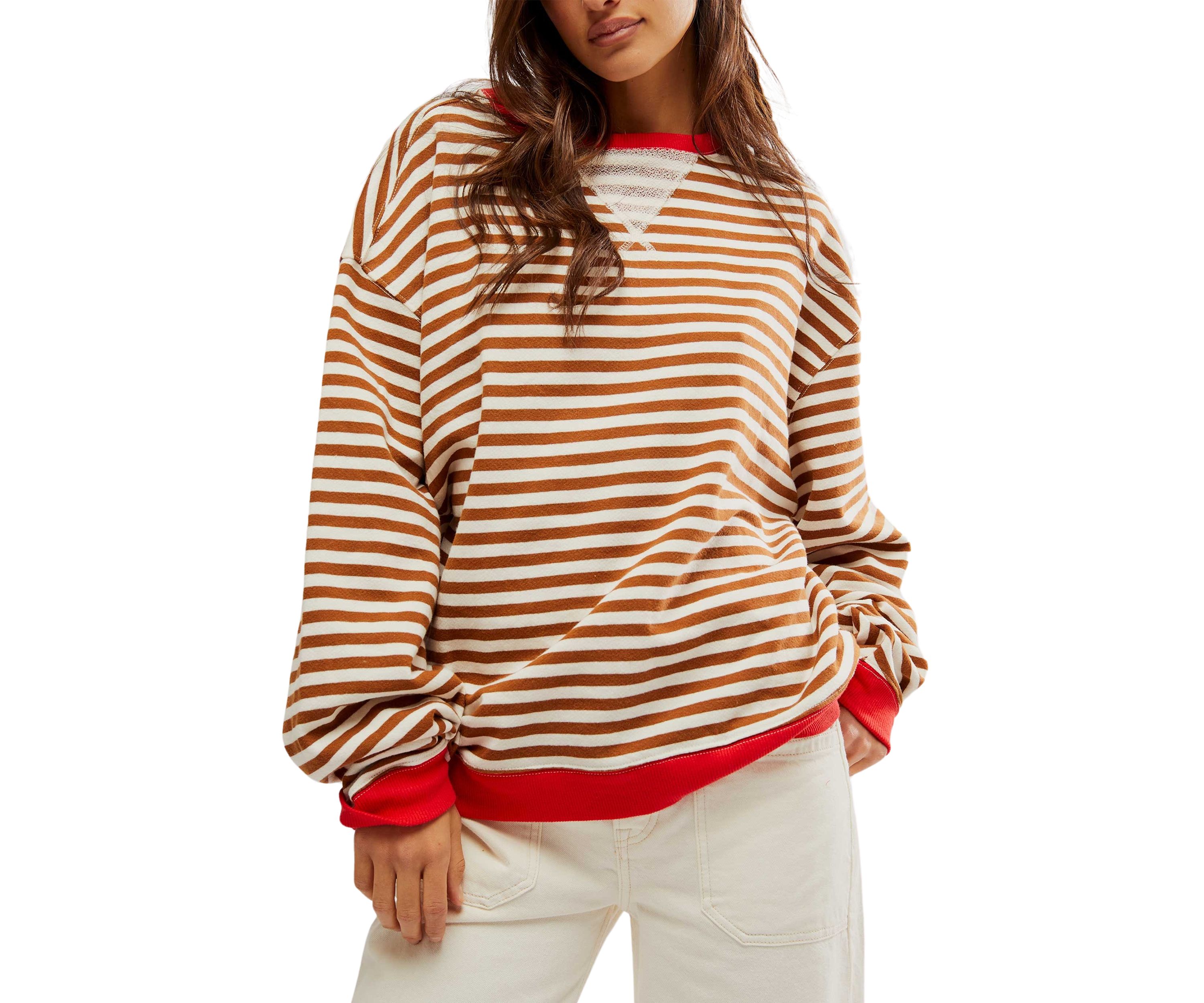 Classic Striped Oversized Crewneck