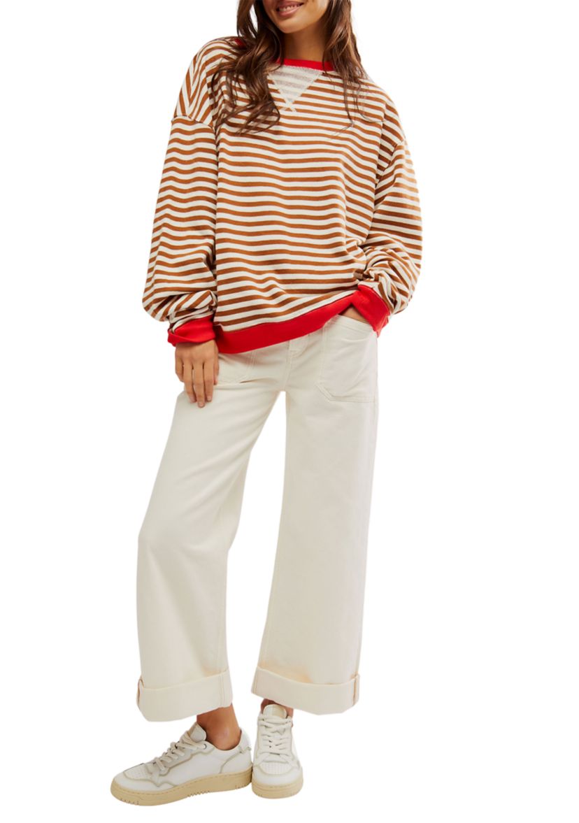 Classic Striped Oversized Crewneck