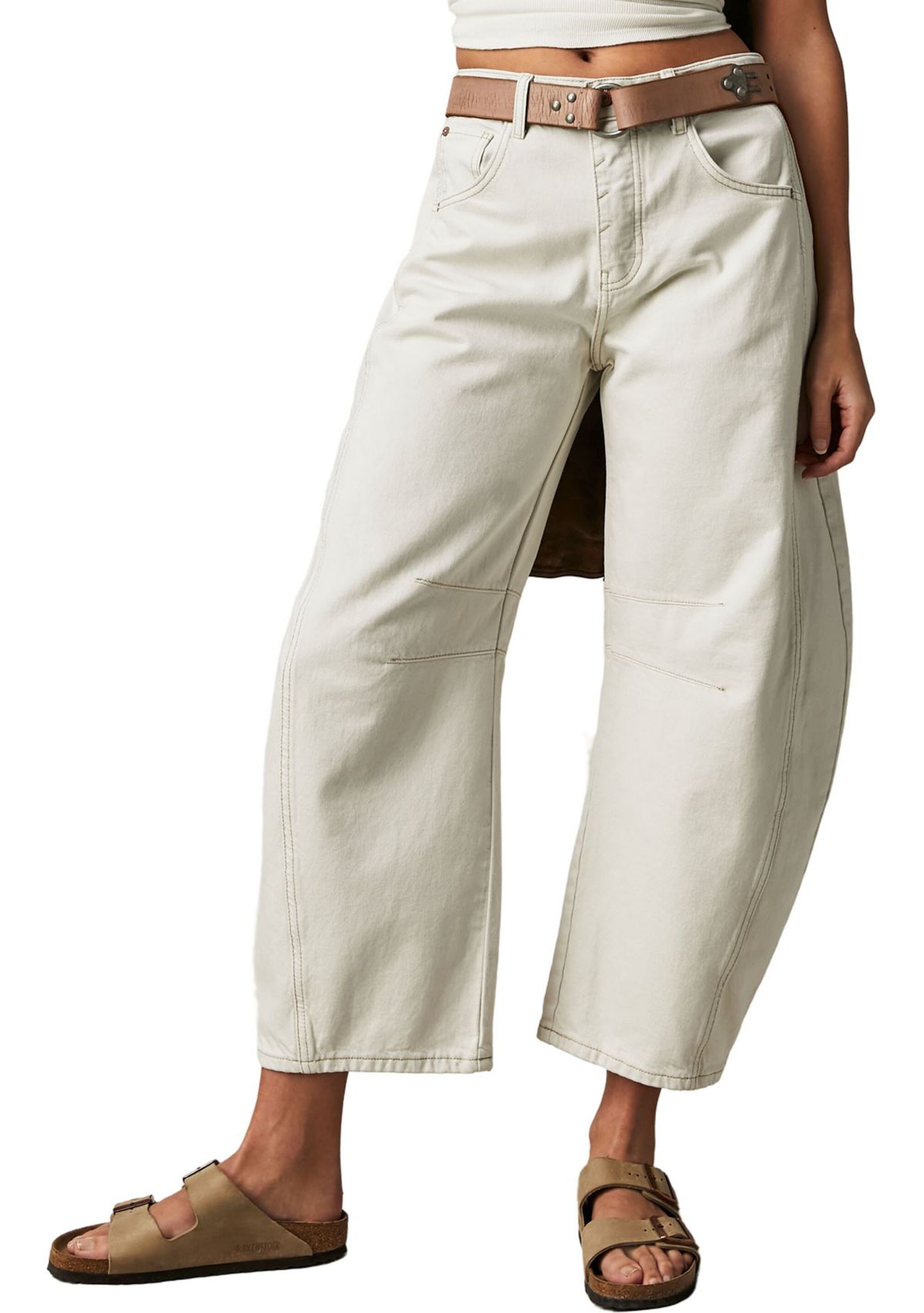 We The Free Good Luck Mid-Rise Barrel Jeans  