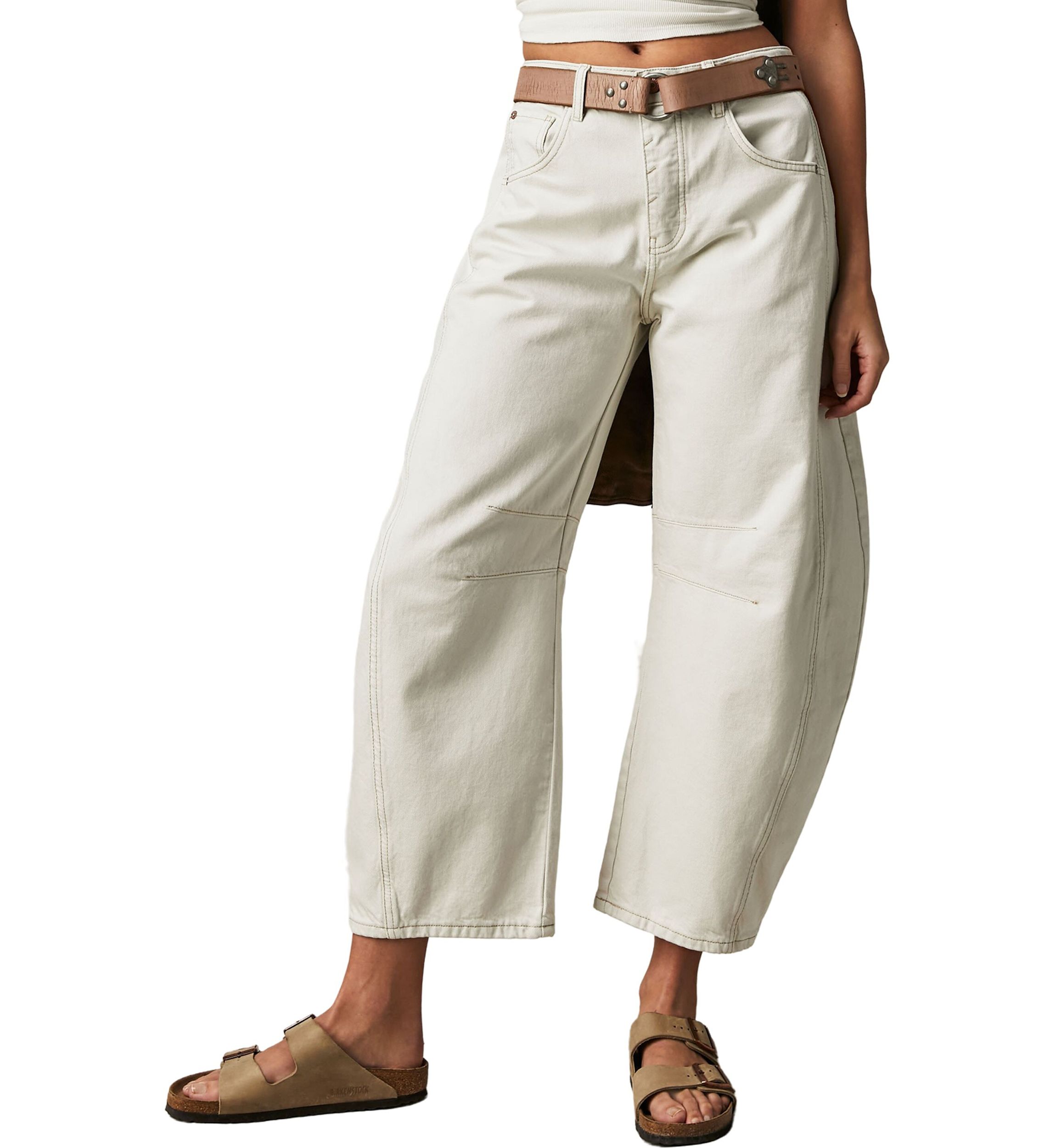 We The Free Good Luck Mid-Rise Barrel Jeans  