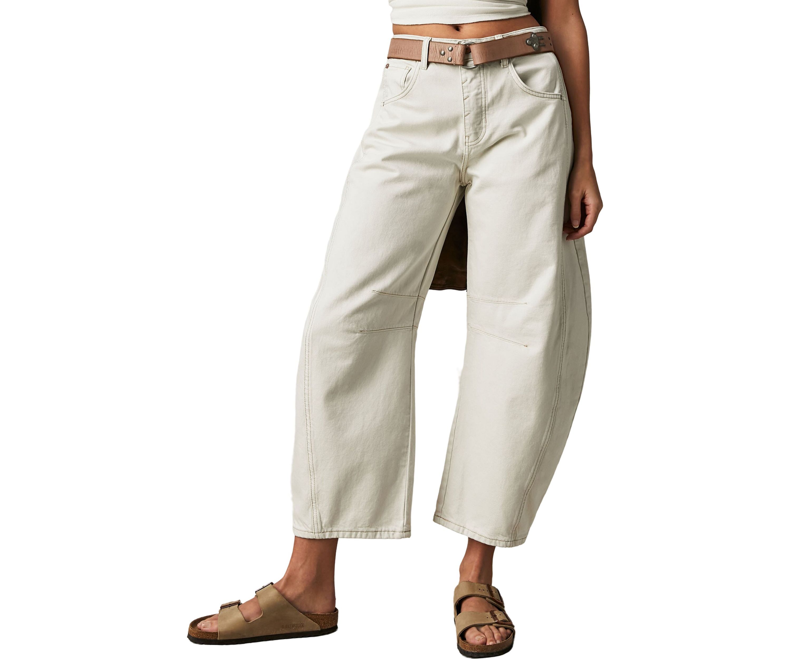 We The Free Good Luck Mid-Rise Barrel Jeans  
