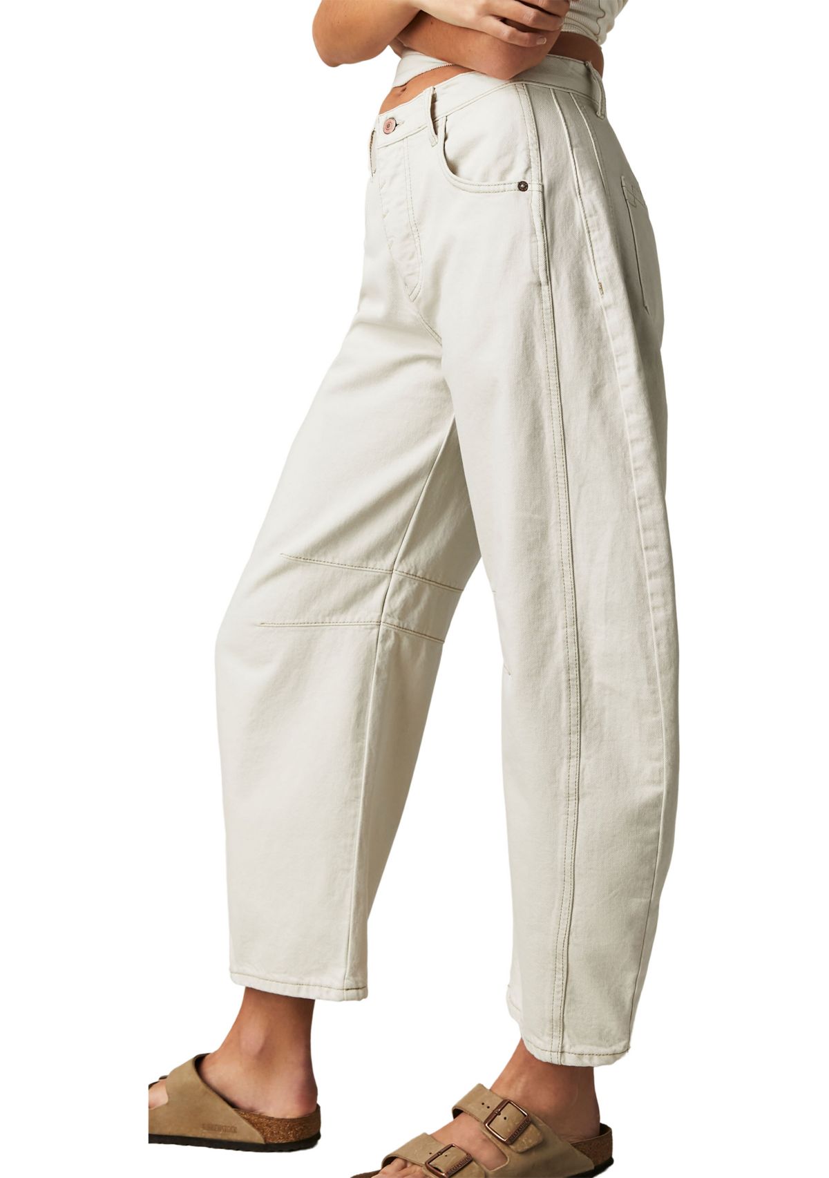 We The Free Good Luck Mid-Rise Barrel Jeans  