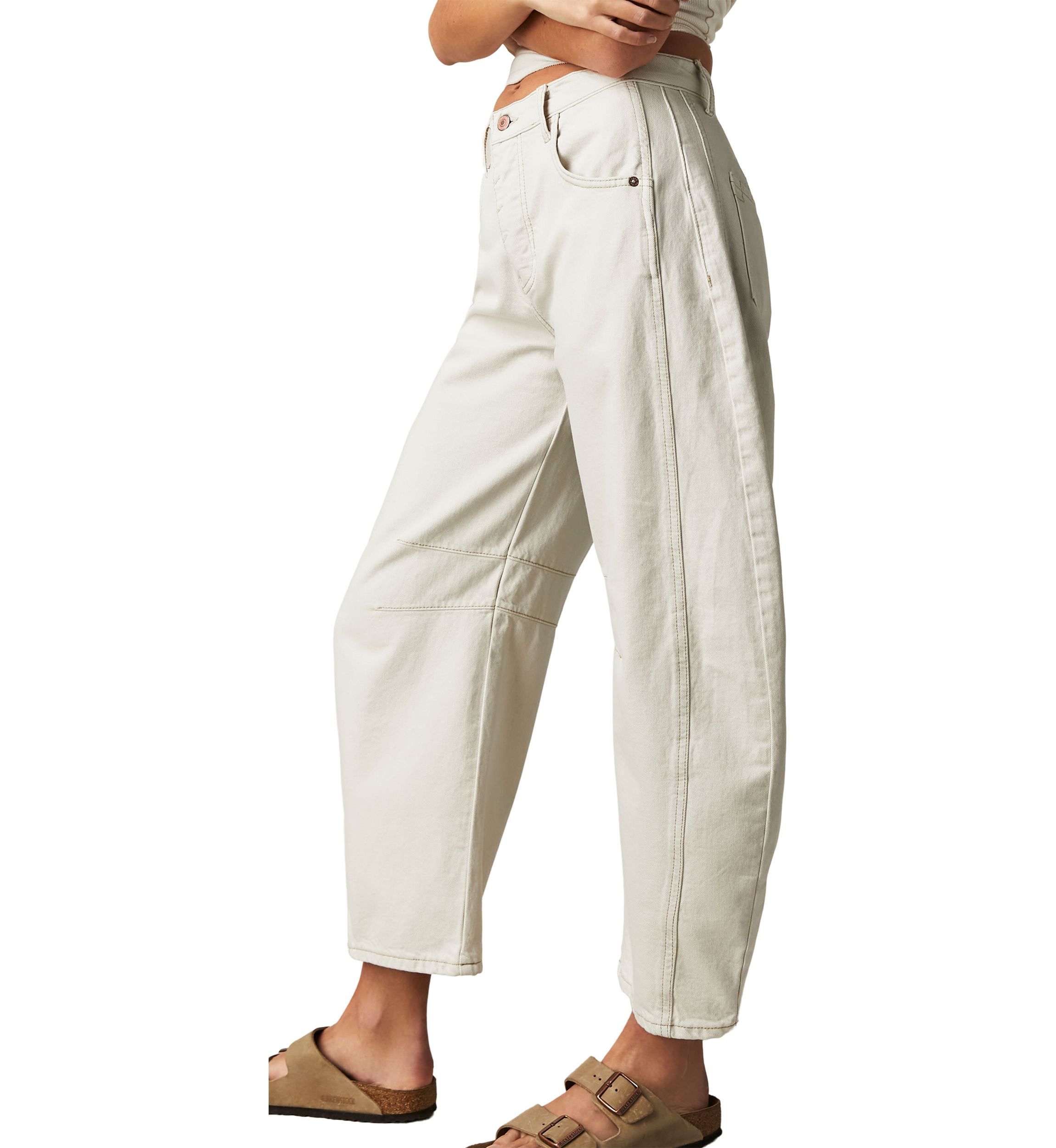 We The Free Good Luck Mid-Rise Barrel Jeans  