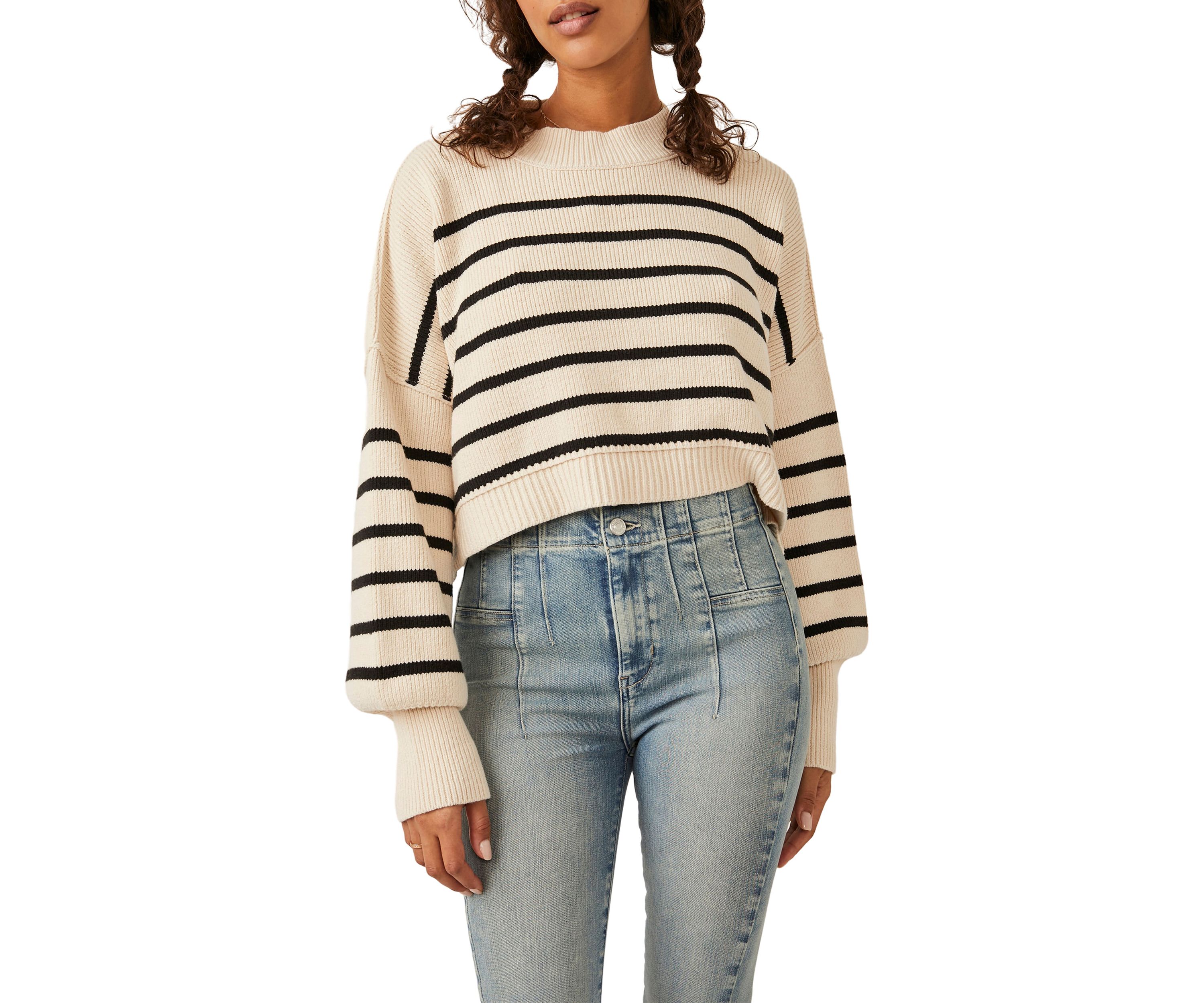 Easy Street Stripe Crop Pullover