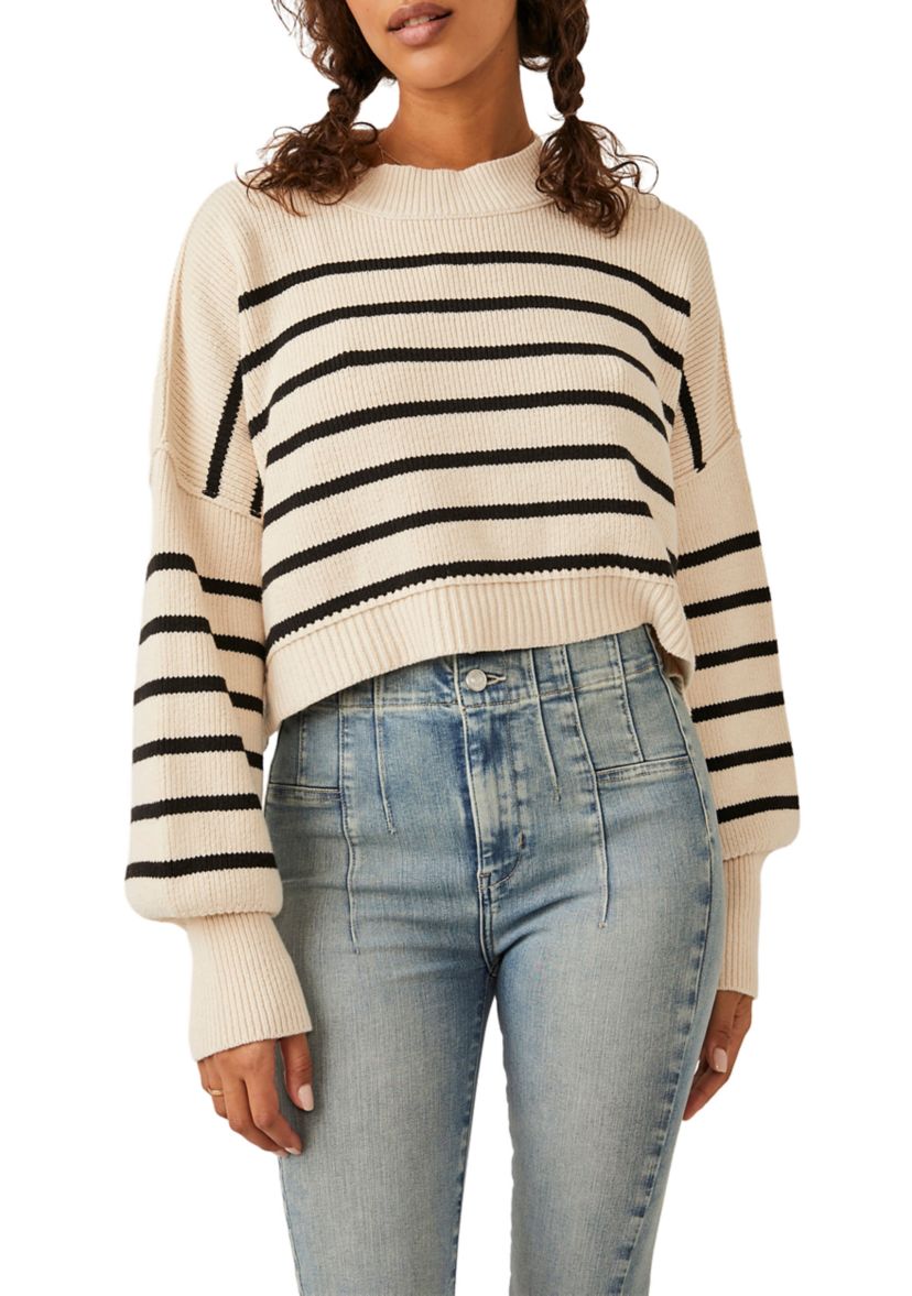 Easy Street Stripe Crop Pullover