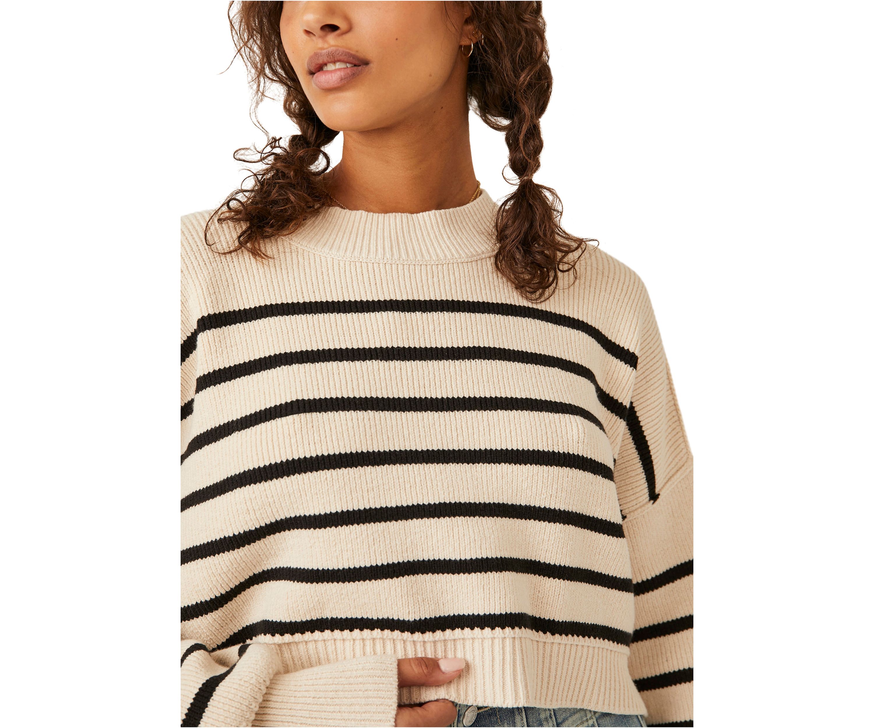 Easy Street Stripe Crop Pullover