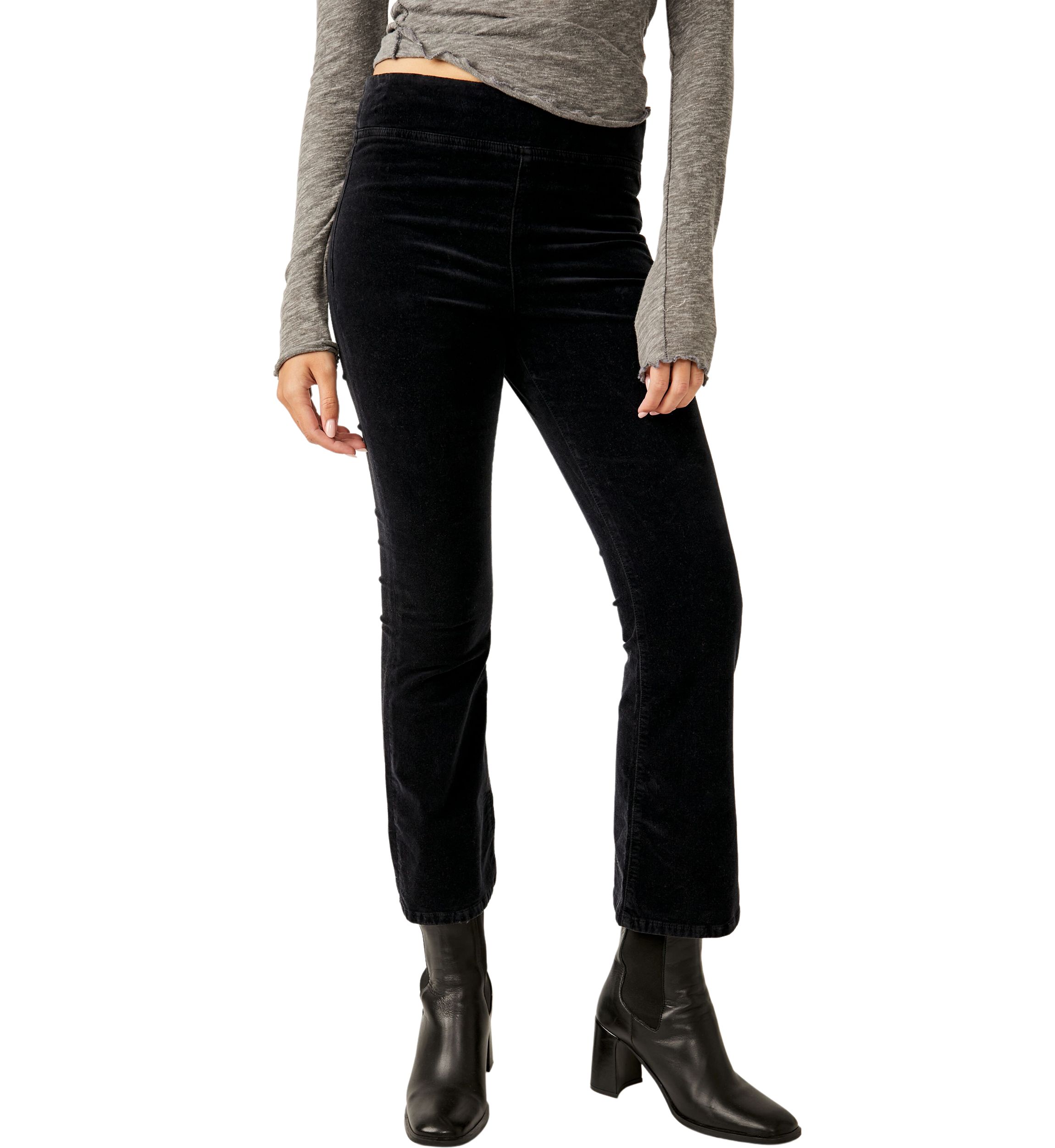 In My Feelings Velvet Crop Slim Flare Pants