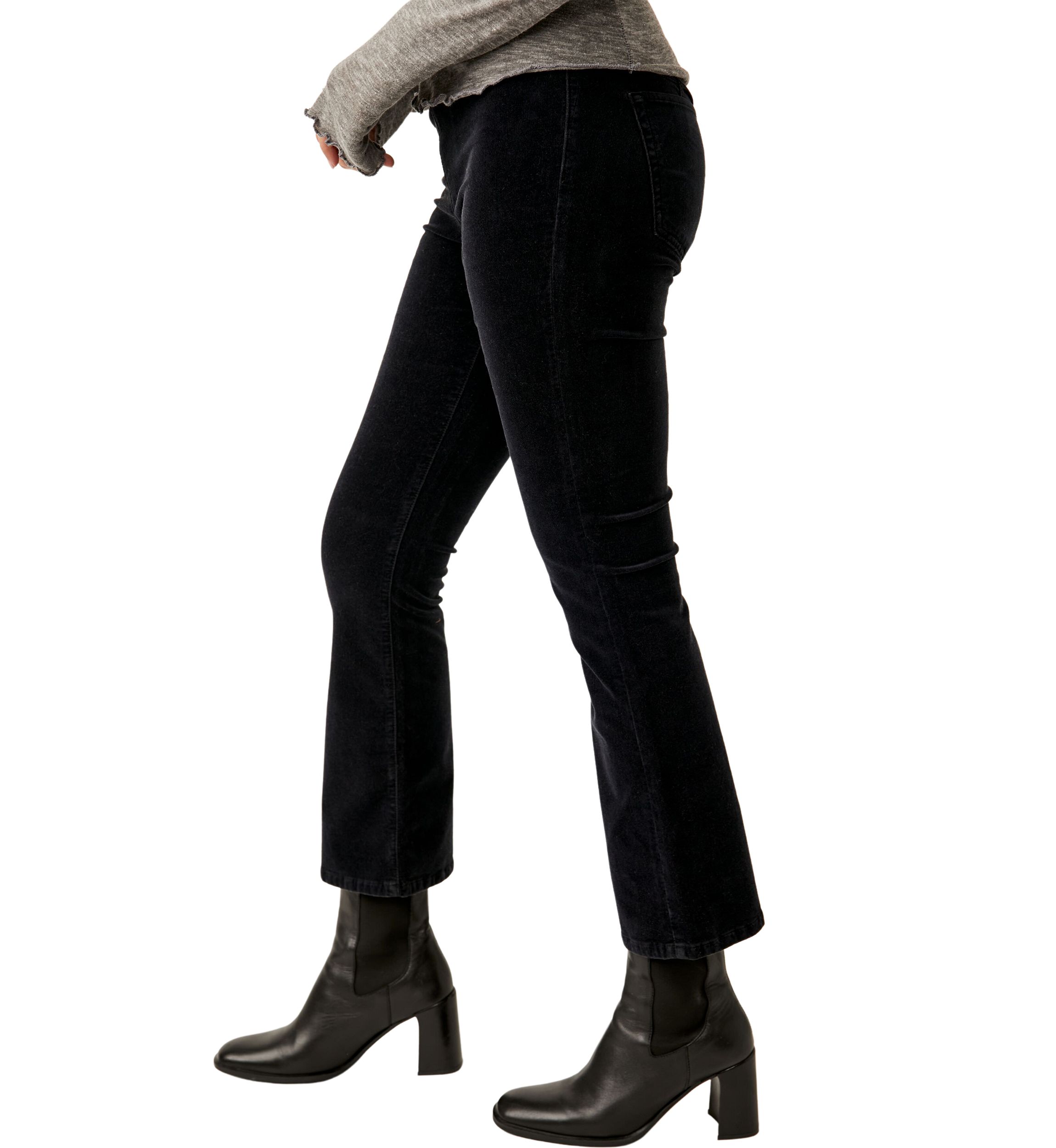 In My Feelings Velvet Crop Slim Flare Pants