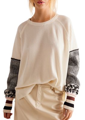 Louis Vuitton NEW Sweater Top Flare Sleeve Cuffs Uniform White