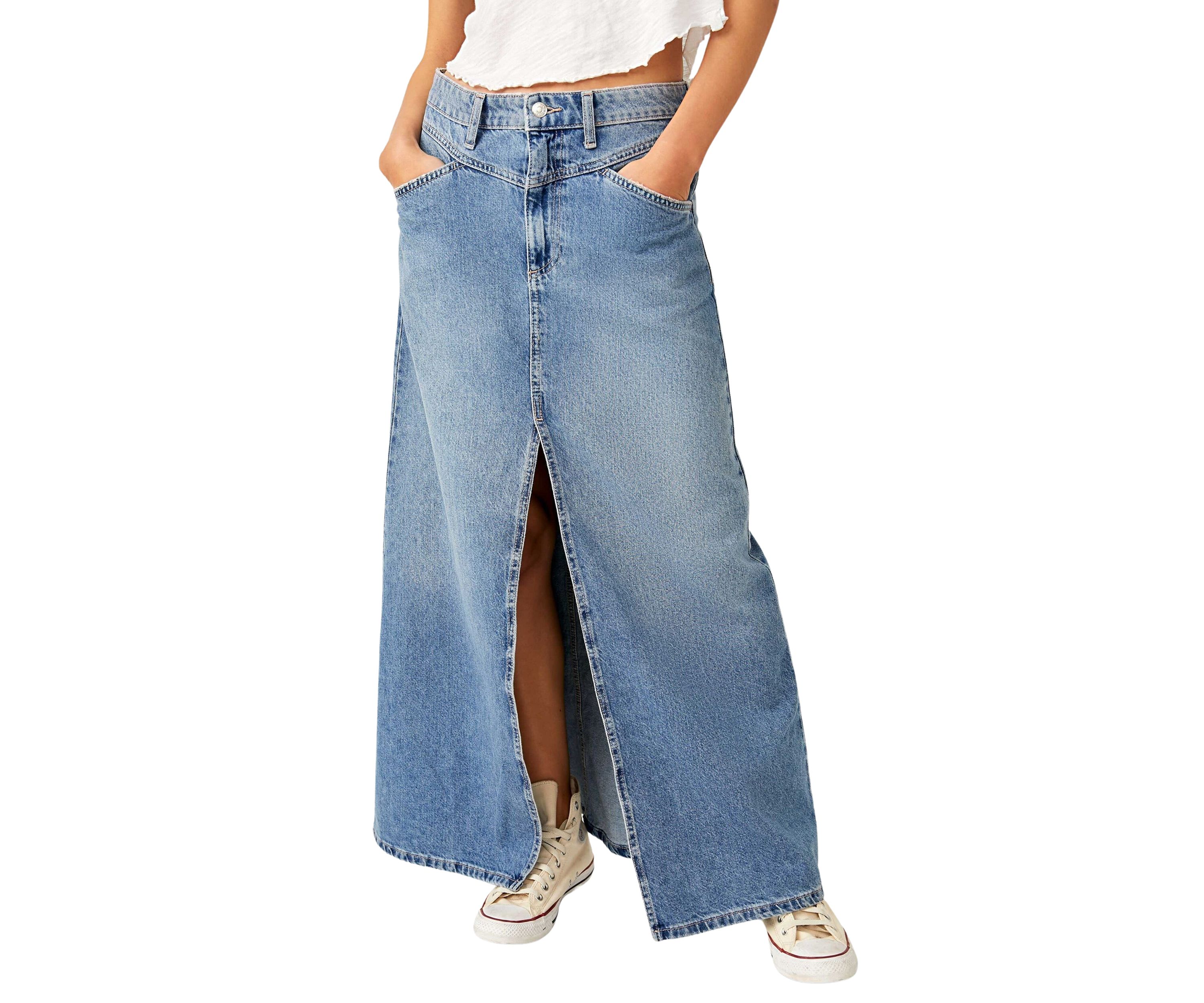 We the Free Come As You Are Denim Maxi Skirt