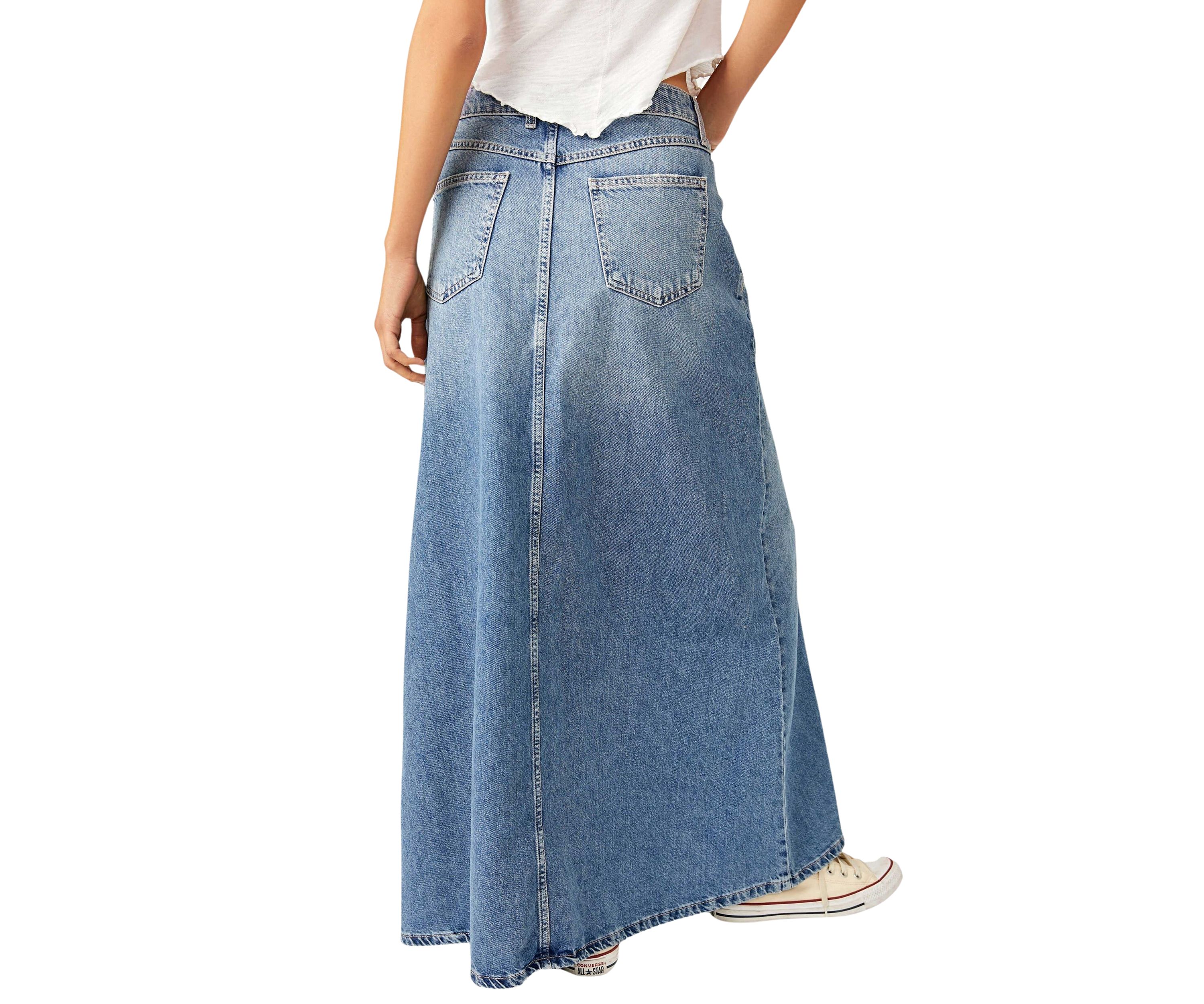 We the Free Come As You Are Denim Maxi Skirt