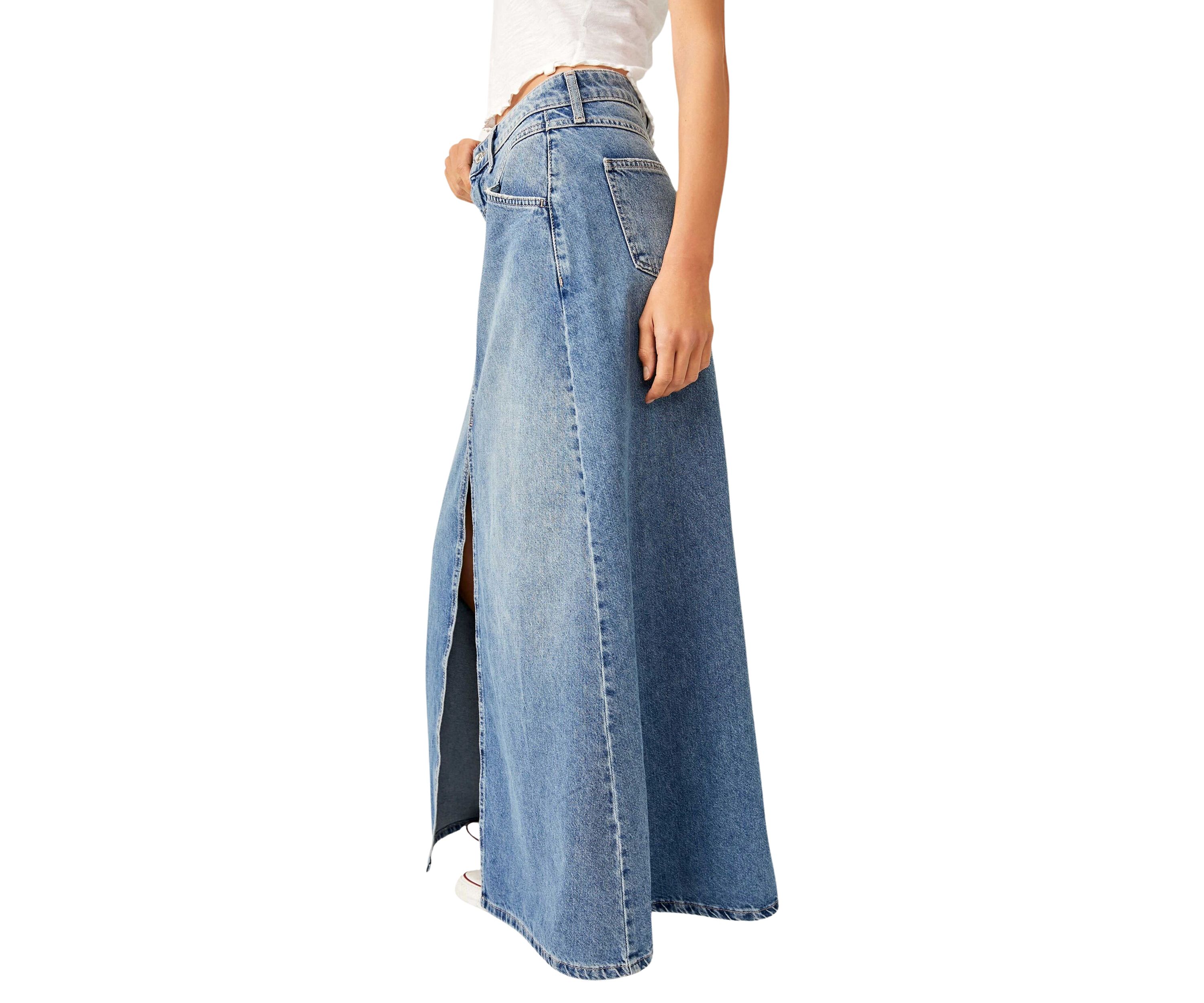 We the Free Come As You Are Denim Maxi Skirt