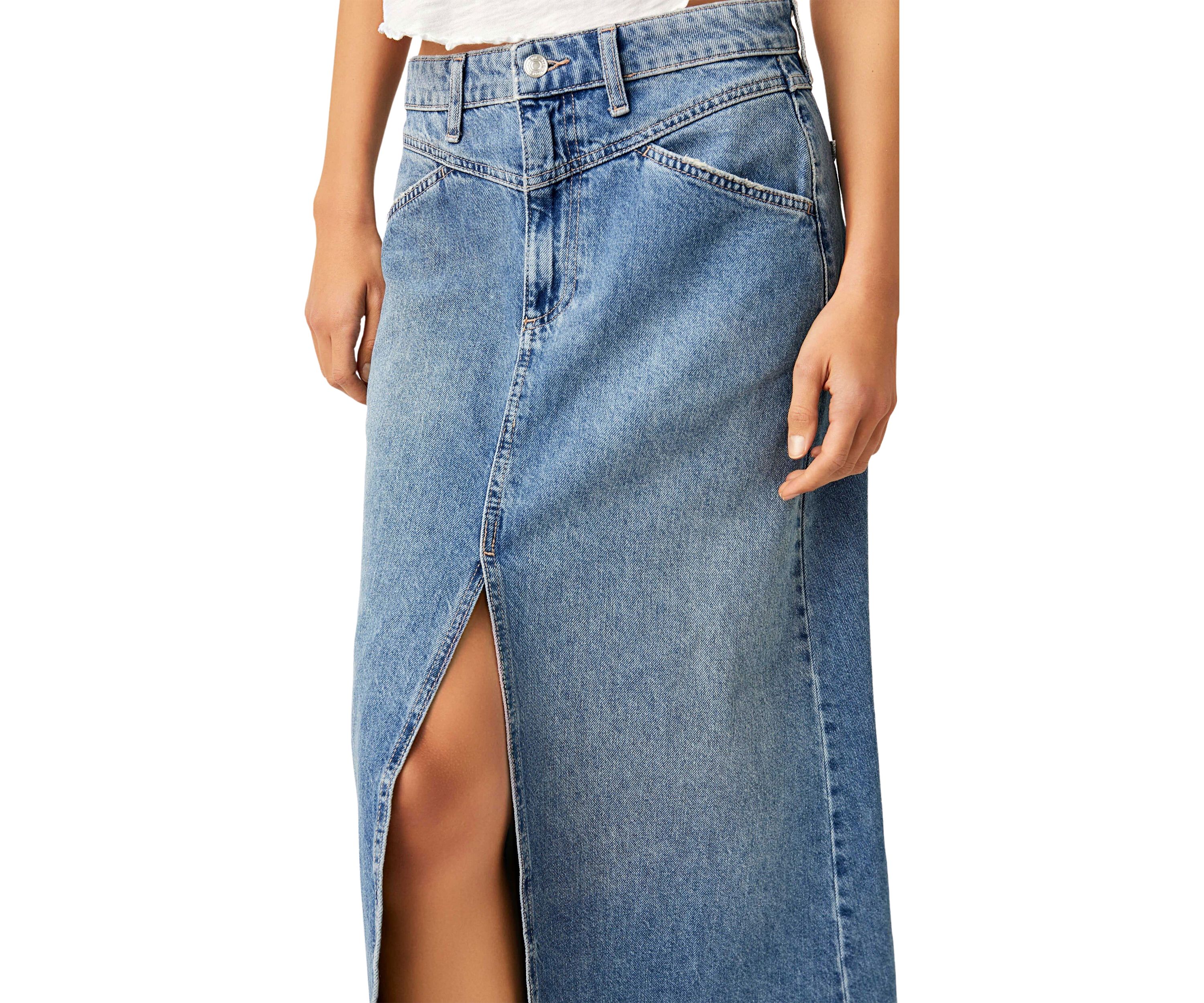 We the Free Come As You Are Denim Maxi Skirt