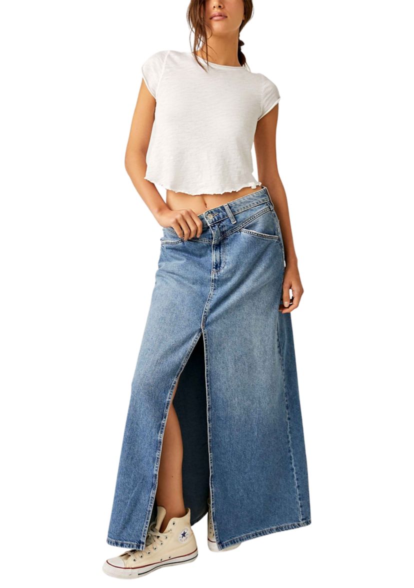 We the Free Come As You Are Denim Maxi Skirt
