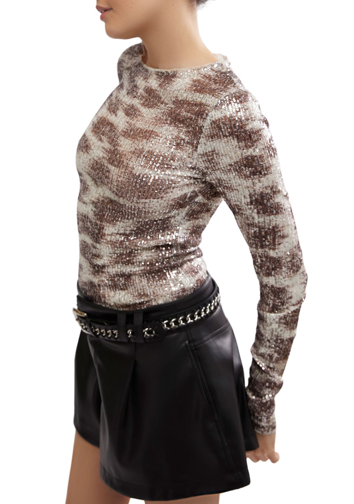 Printed Gold Rush Long Sleeve Top