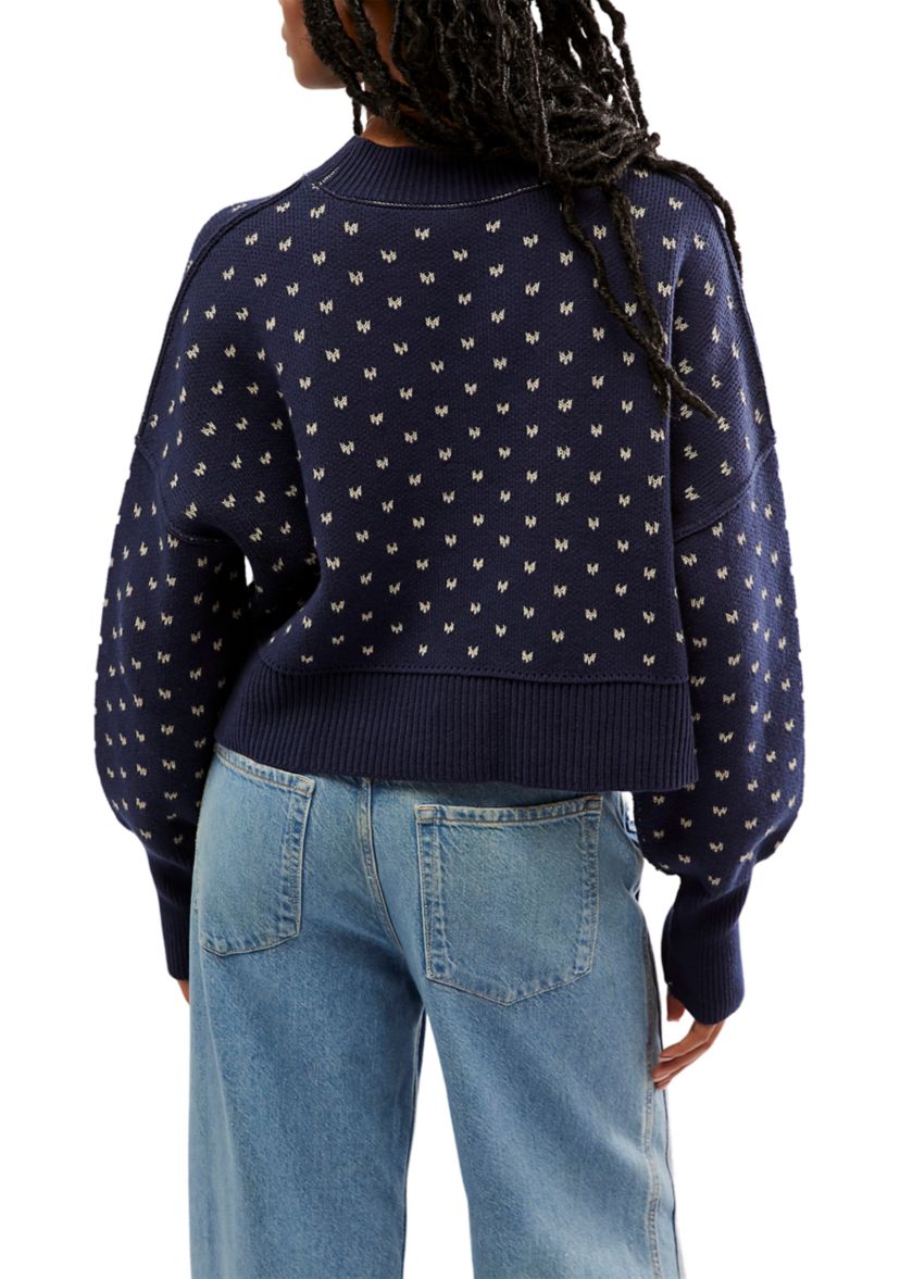 Easy Street Patterned Cropped Sweater