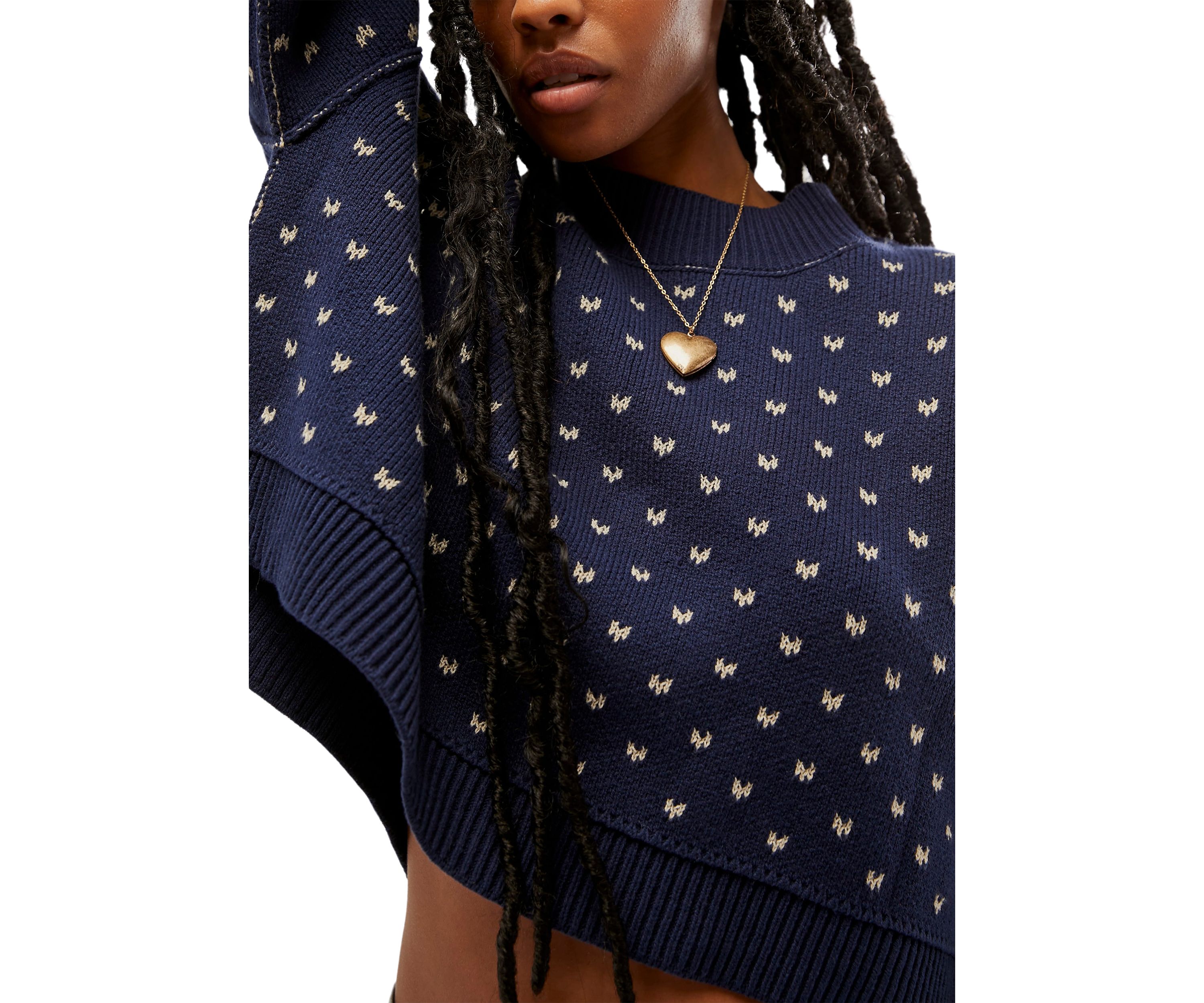 Easy Street Patterned Cropped Sweater