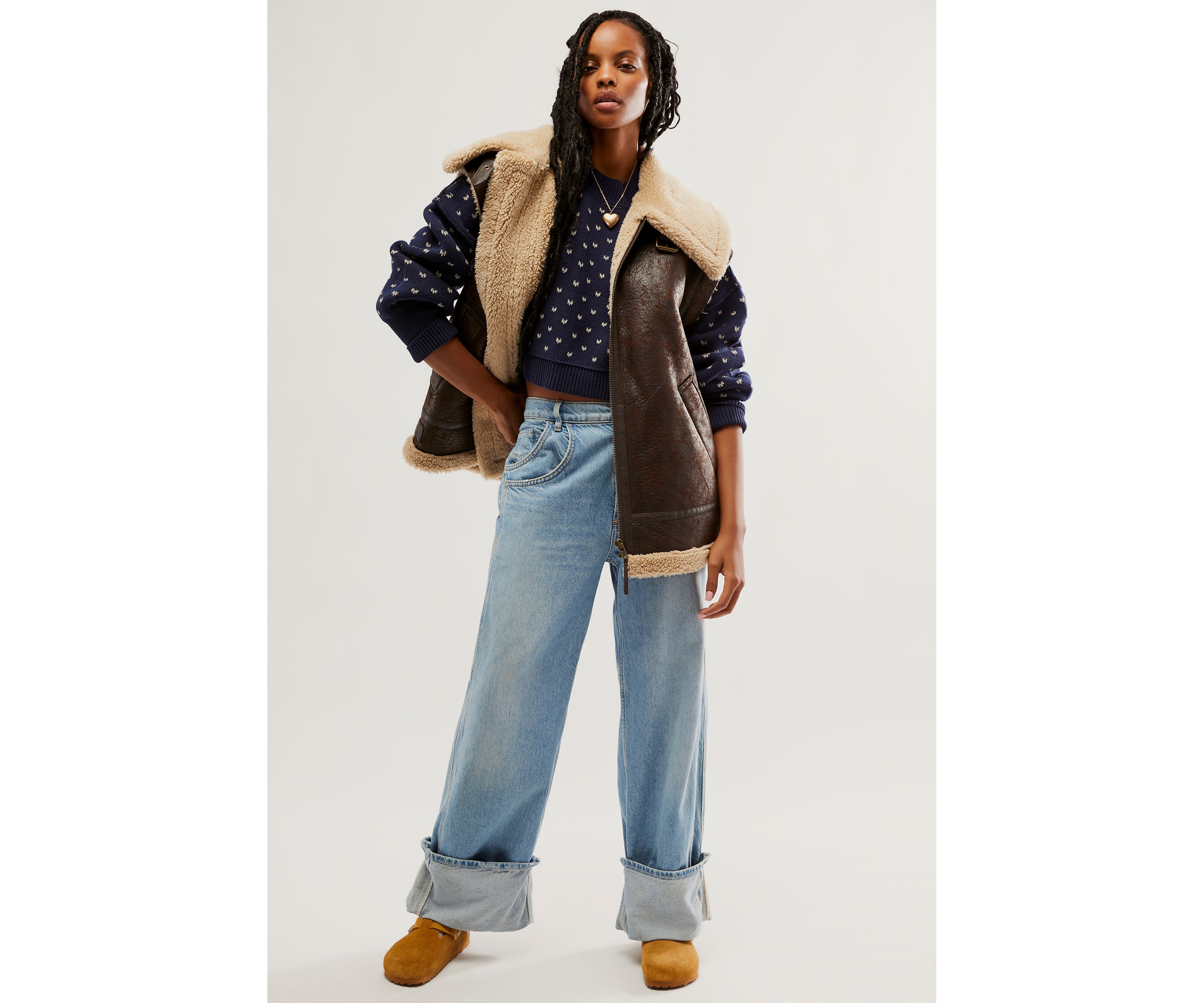 Easy Street Patterned Cropped Sweater