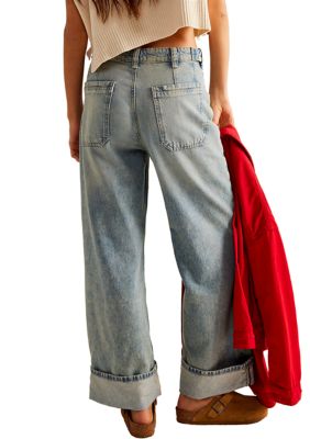 Girls' High-Rise Baggy Wide Leg Jeans - art class™ Medium Wash 10