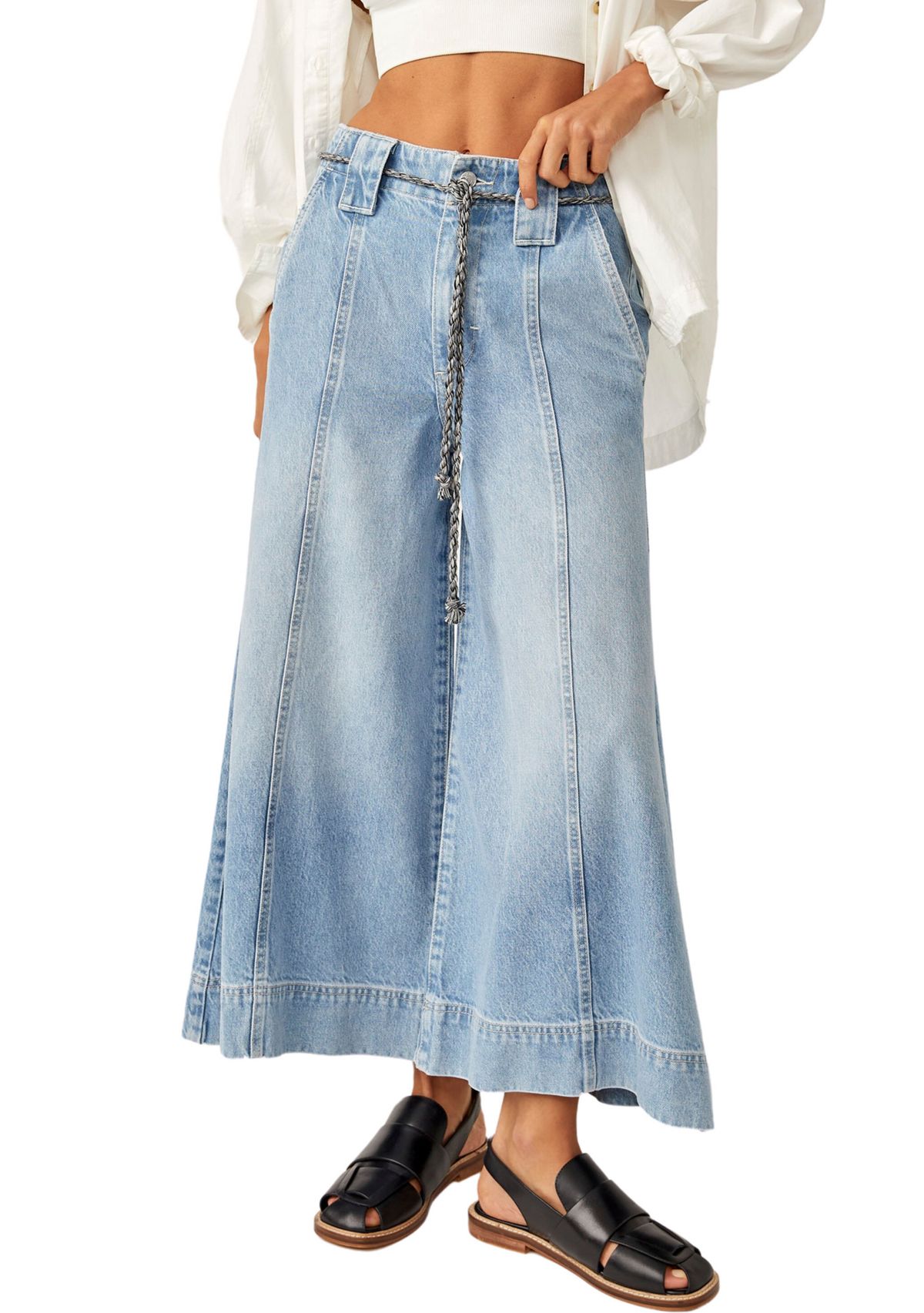 Sheer Luck Cropped Wide Leg Jeans