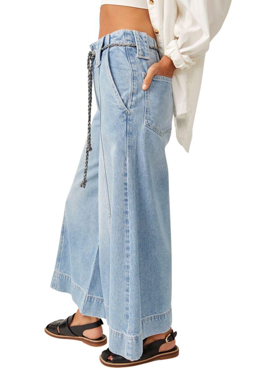 Sheer Luck Cropped Wide Leg Jeans