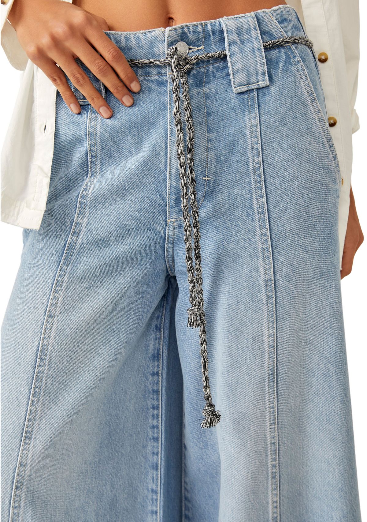 Sheer Luck Cropped Wide Leg Jeans