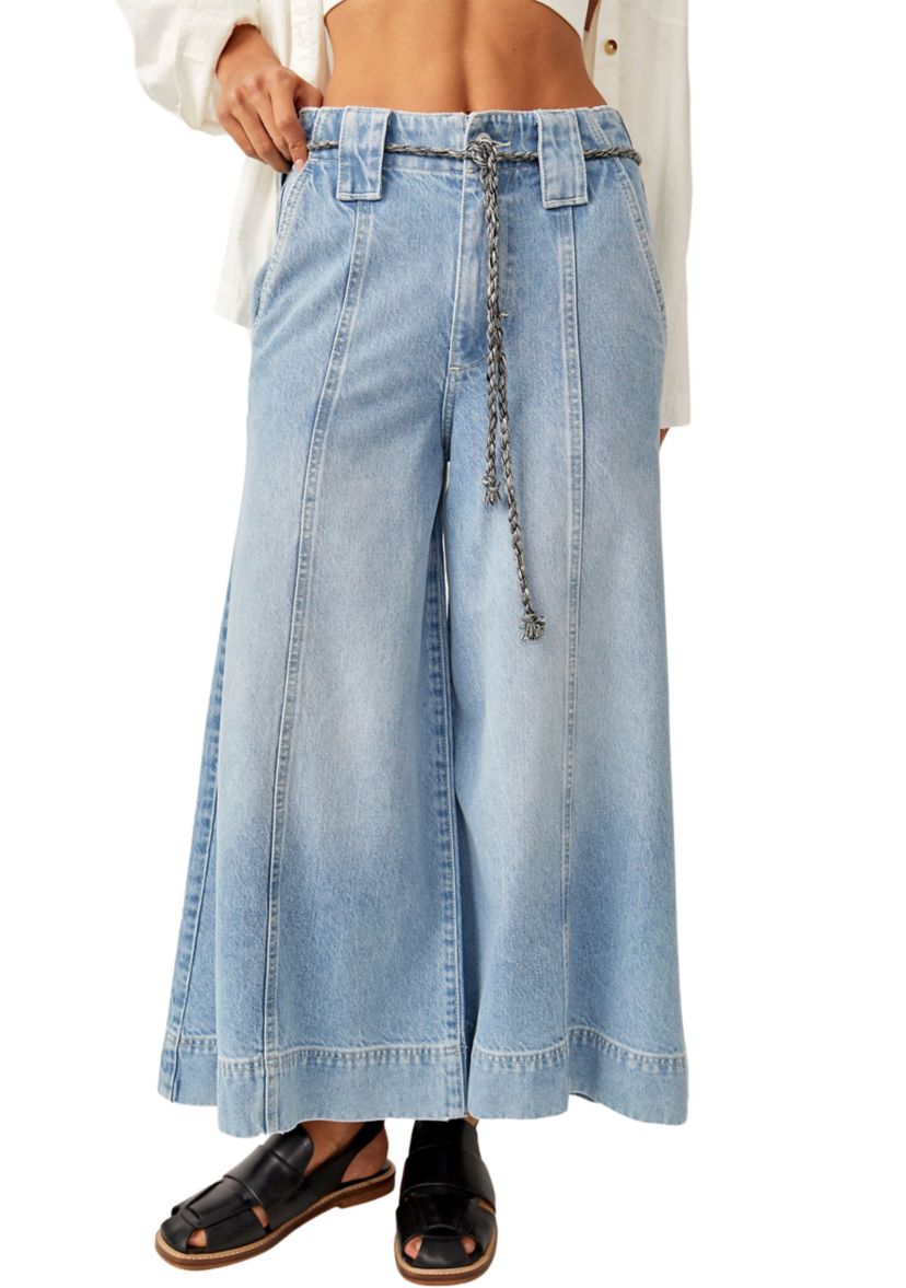 Sheer Luck Cropped Wide Leg Jeans
