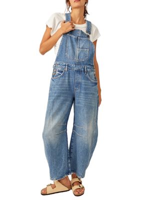 Free People Women's We The Free Good Luck Barrel Overalls, XL