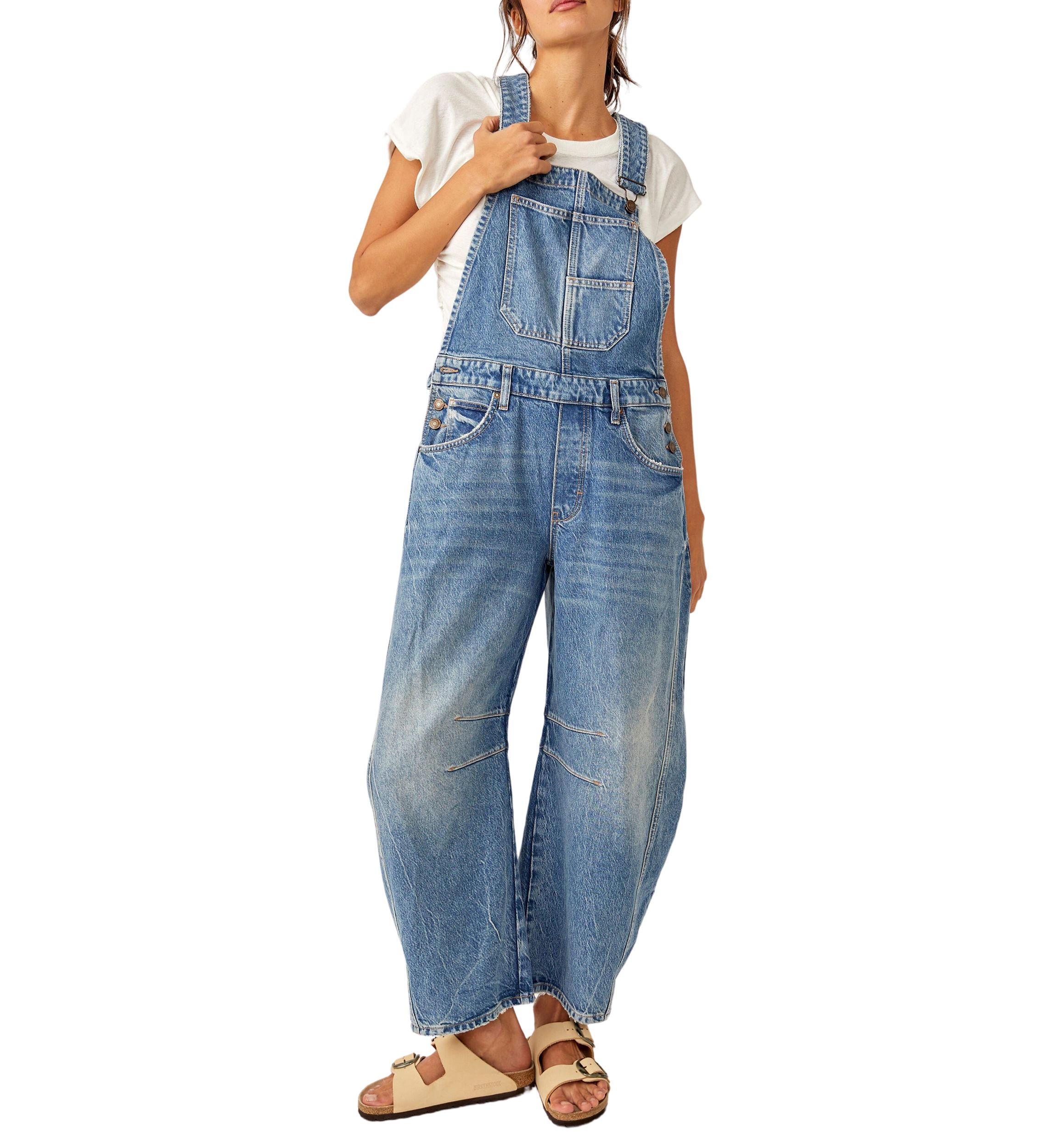 We The Free Good Luck Barrel Overalls