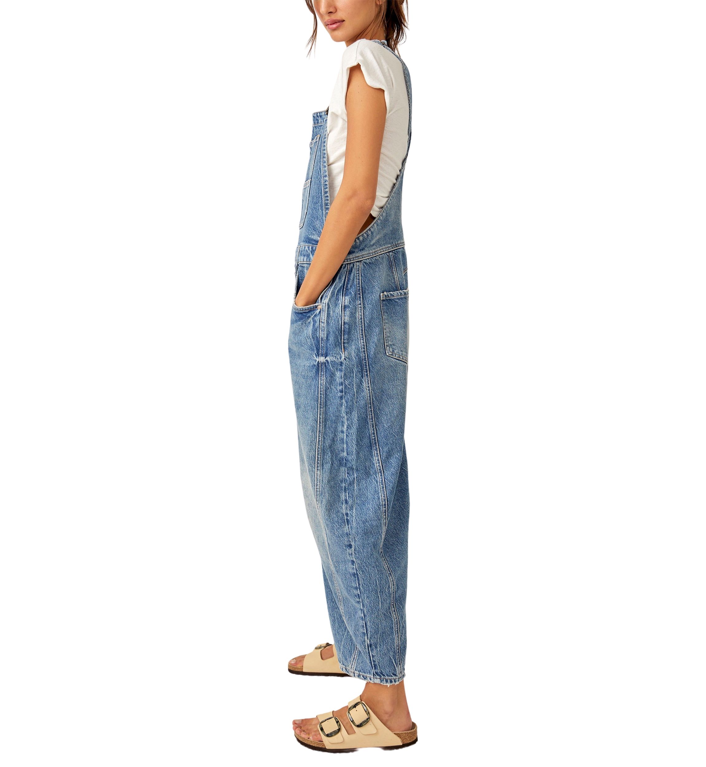 We The Free Good Luck Barrel Overalls