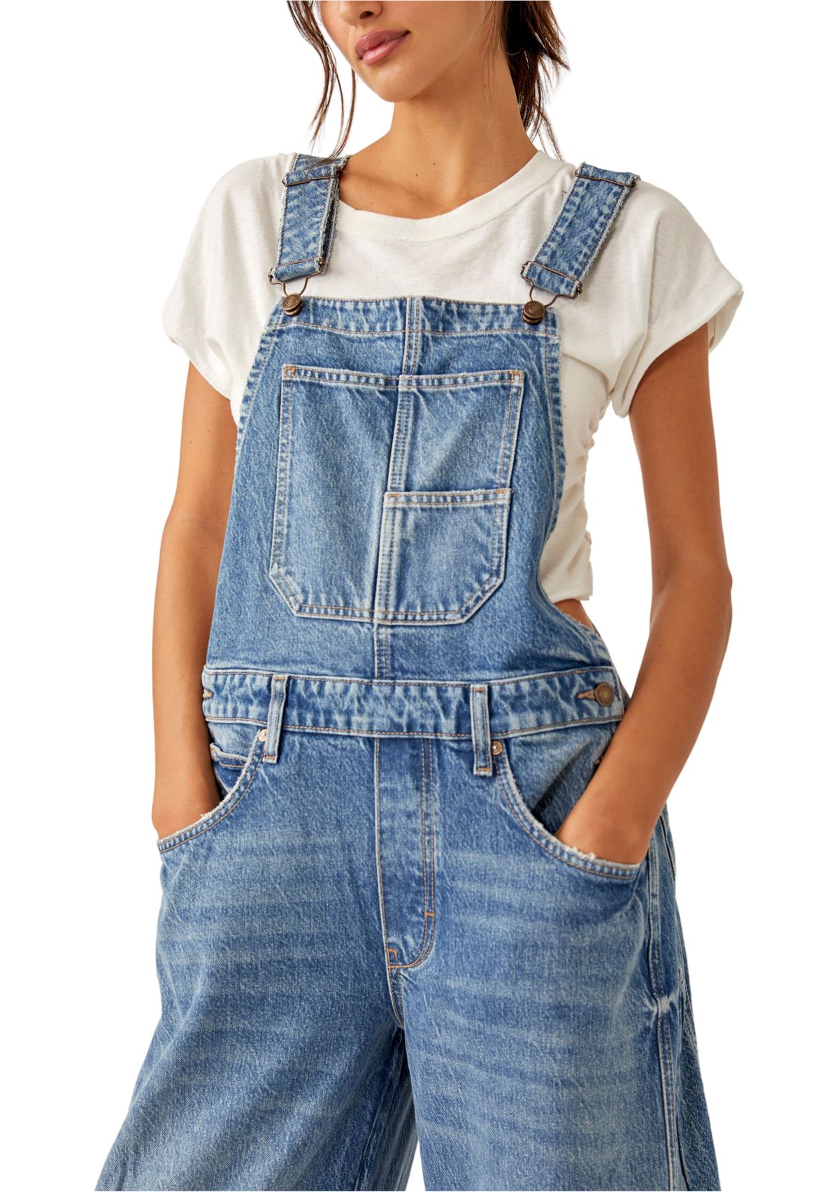 We The Free Good Luck Barrel Overalls