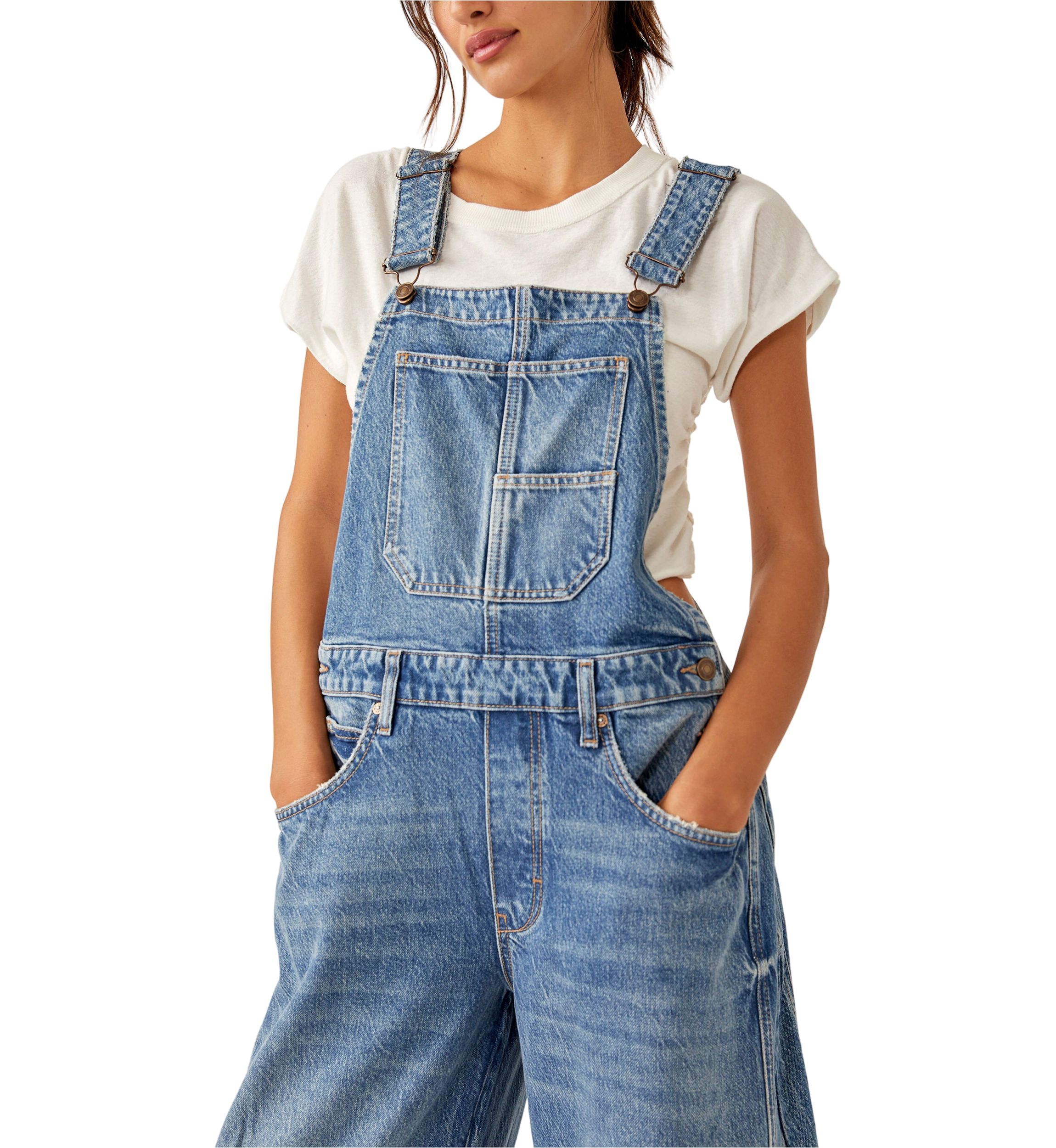 We The Free Good Luck Barrel Overalls