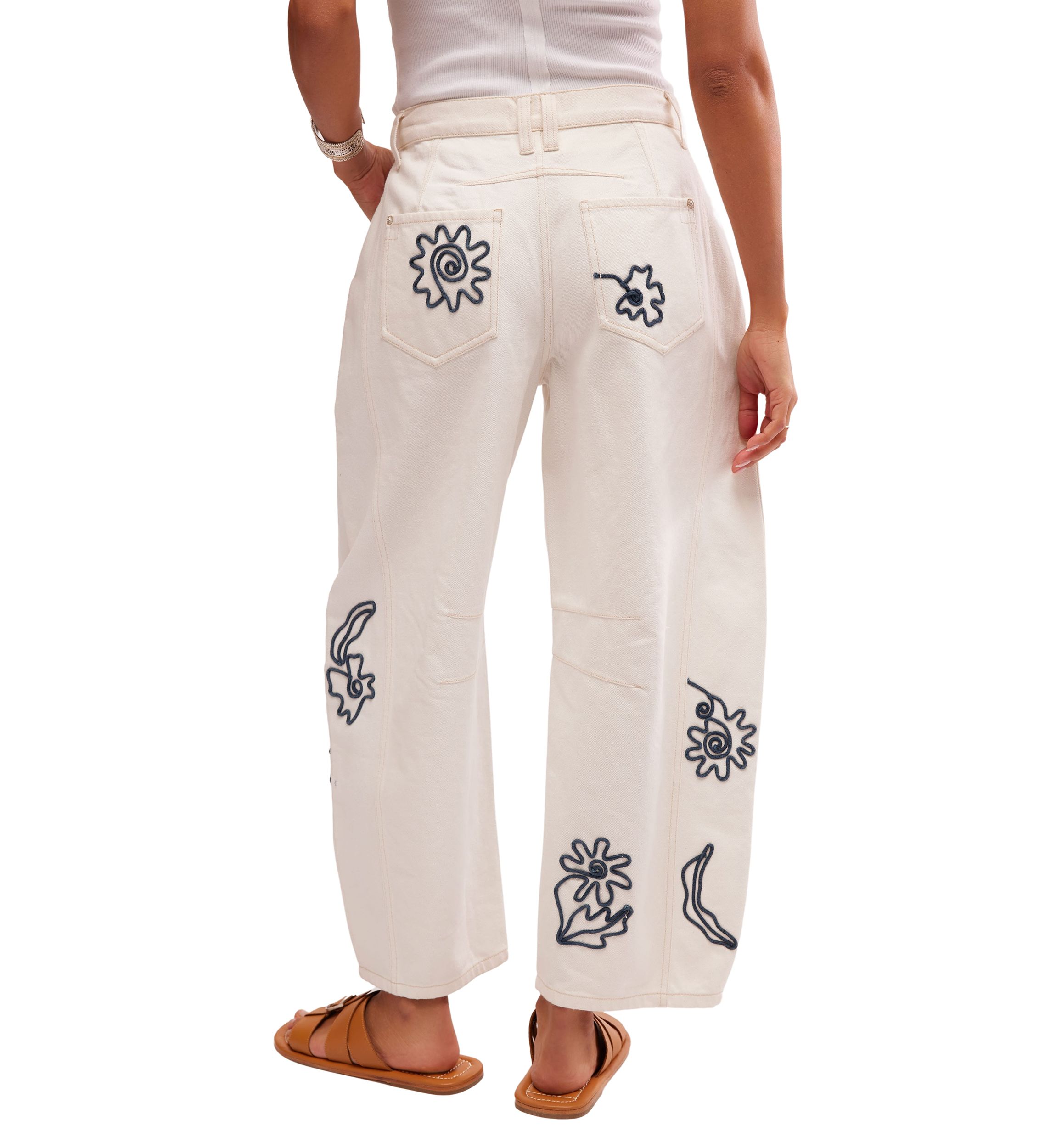 We the Free Good Luck Soutache Barrel Jeans