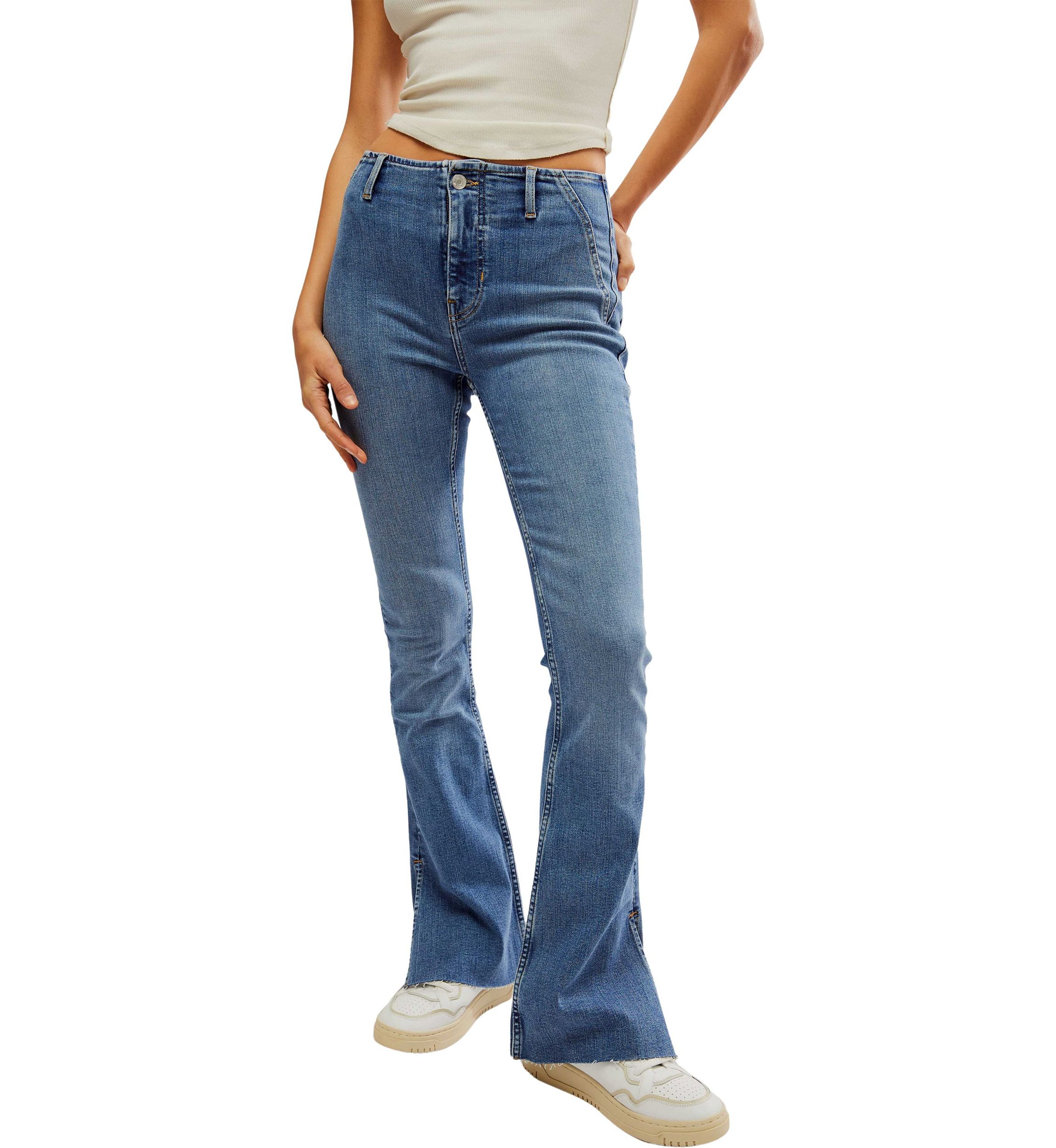 We the Free Level Up Slit Slim Flare Jeans