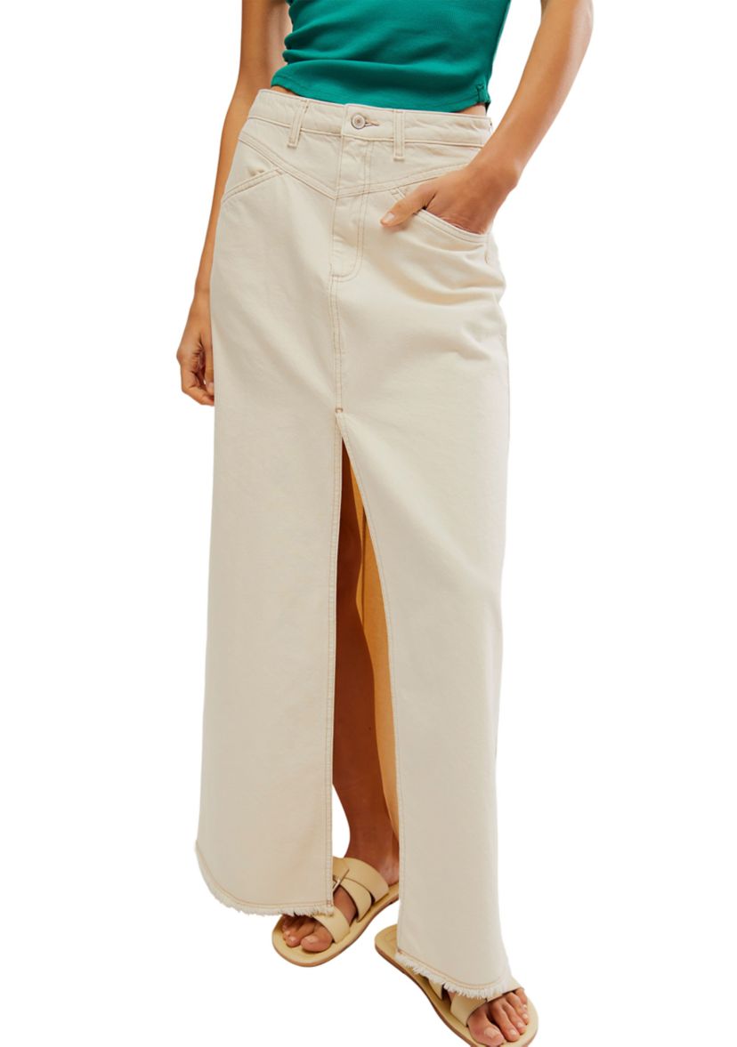 WE THE FREE COME AS YOU ARE DENIM MAXI SKIRT