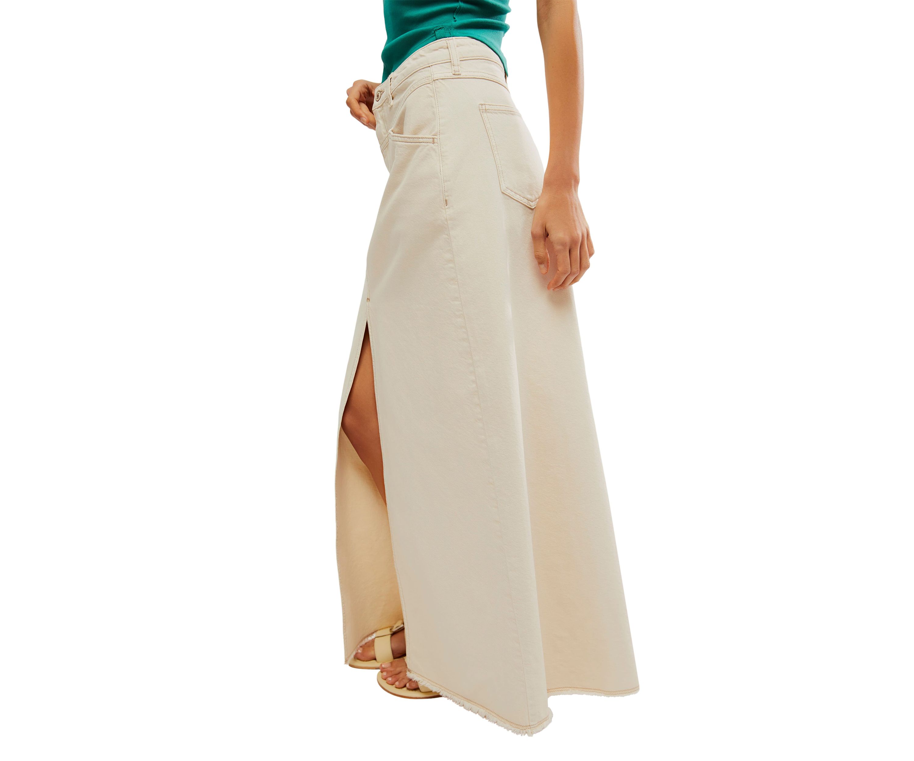 WE THE FREE COME AS YOU ARE DENIM MAXI SKIRT