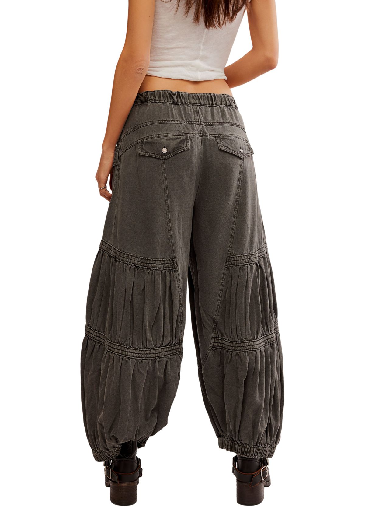Last Word Soft Cotton Low Rise Cargo Pocket Parachute Pants