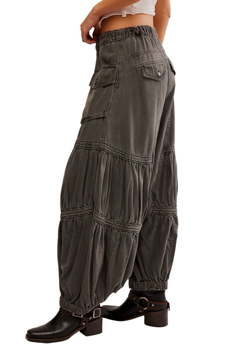 Last Word Soft Cotton Low Rise Cargo Pocket Parachute Pants
