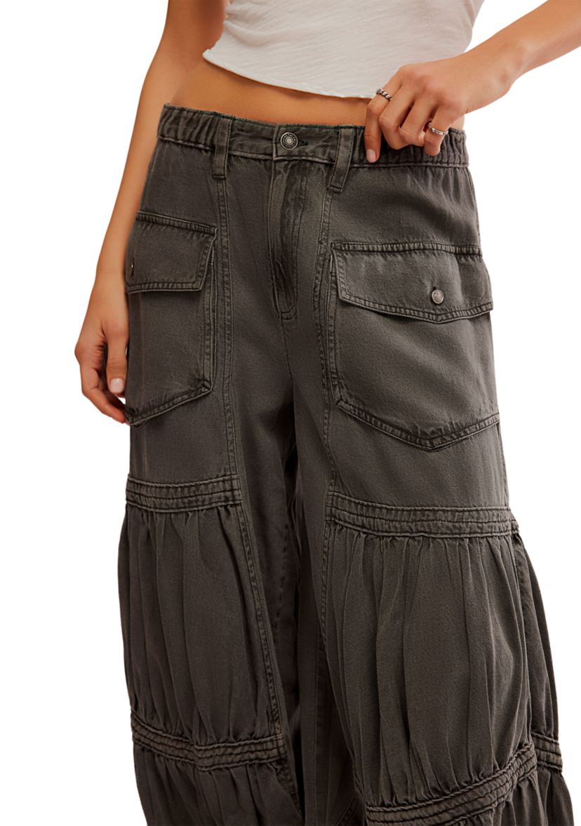 Last Word Soft Cotton Low Rise Cargo Pocket Parachute Pants