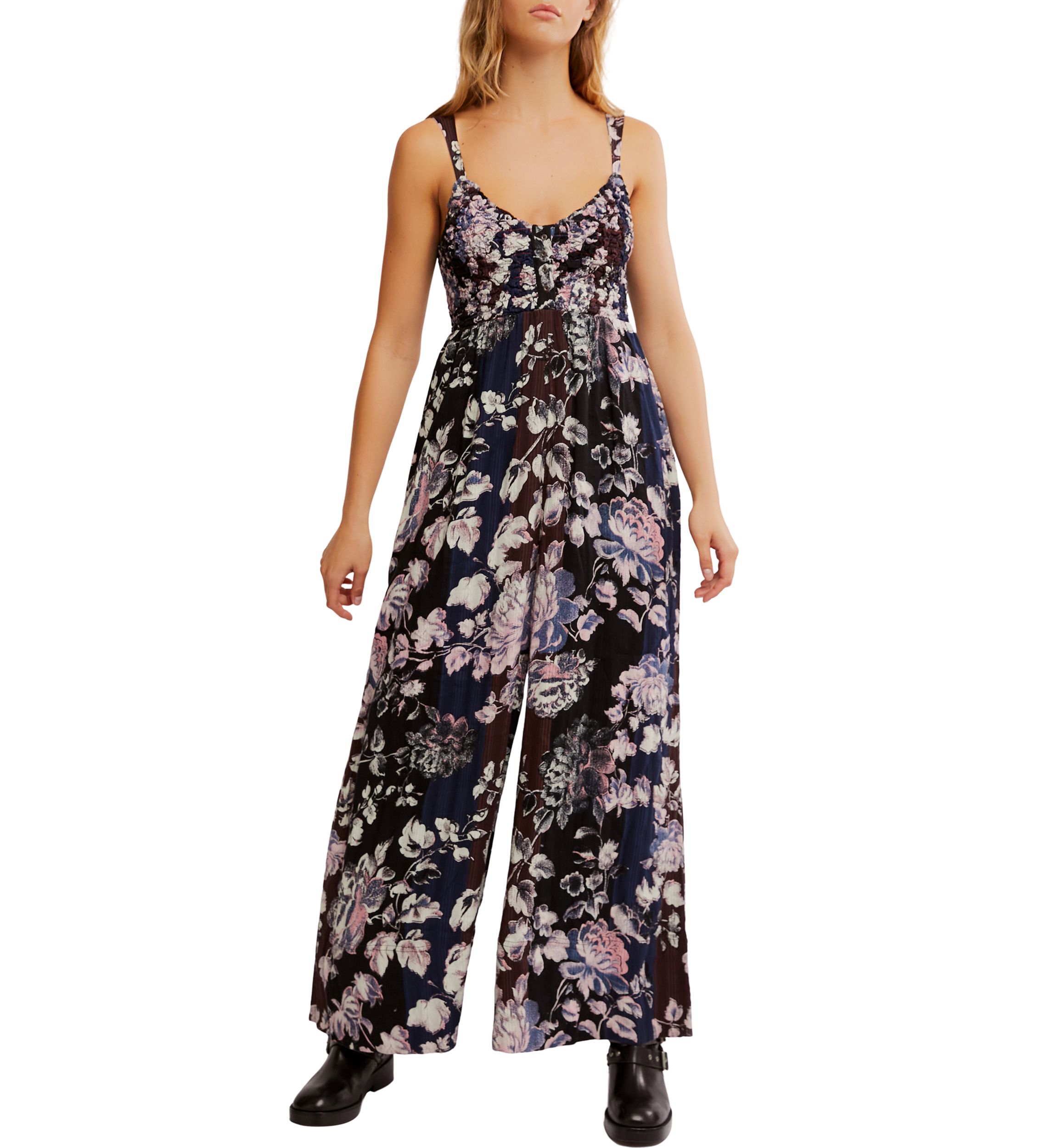 Melrose Smocked Wide Leg Jumpsuit