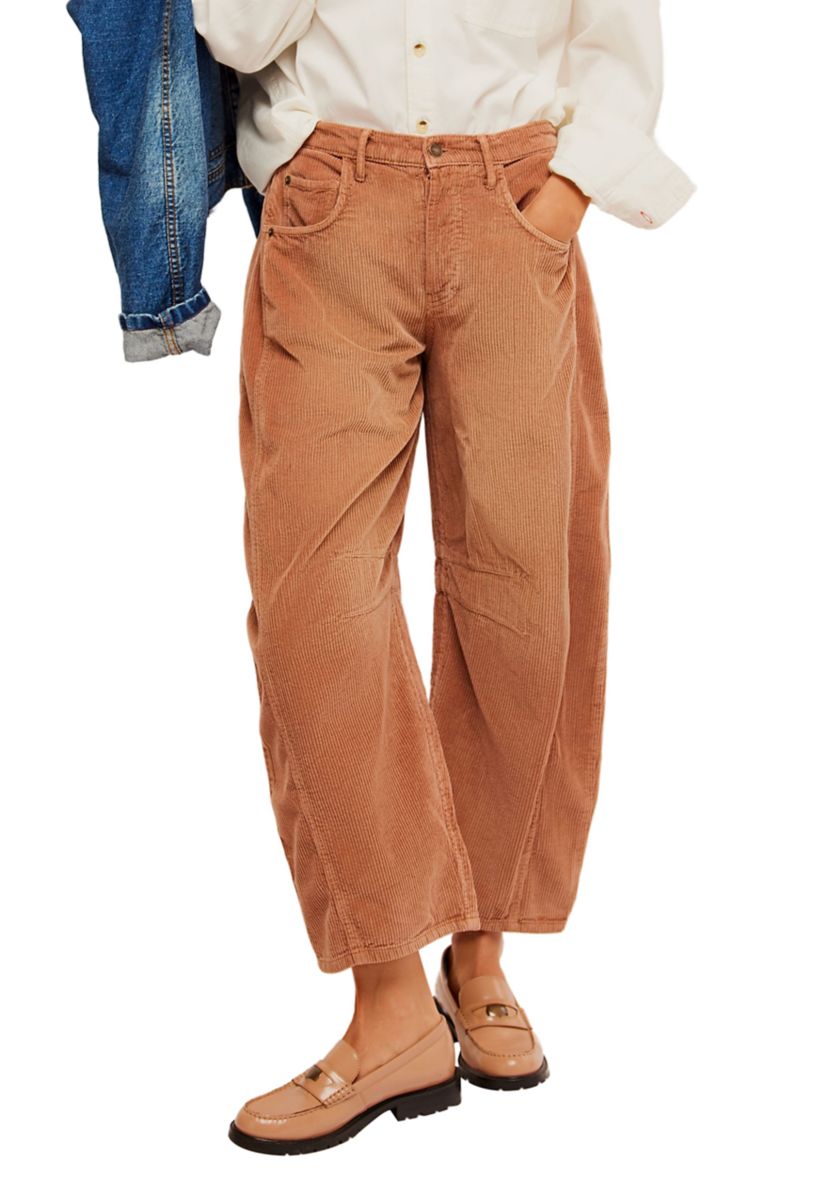 We the Free Good Luck Mid Rise Corduroy Barrel Jeans