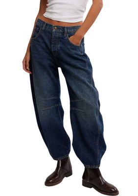 Free People Women's We the Free Good Luck Mid Rise Barrel Jeans, 32