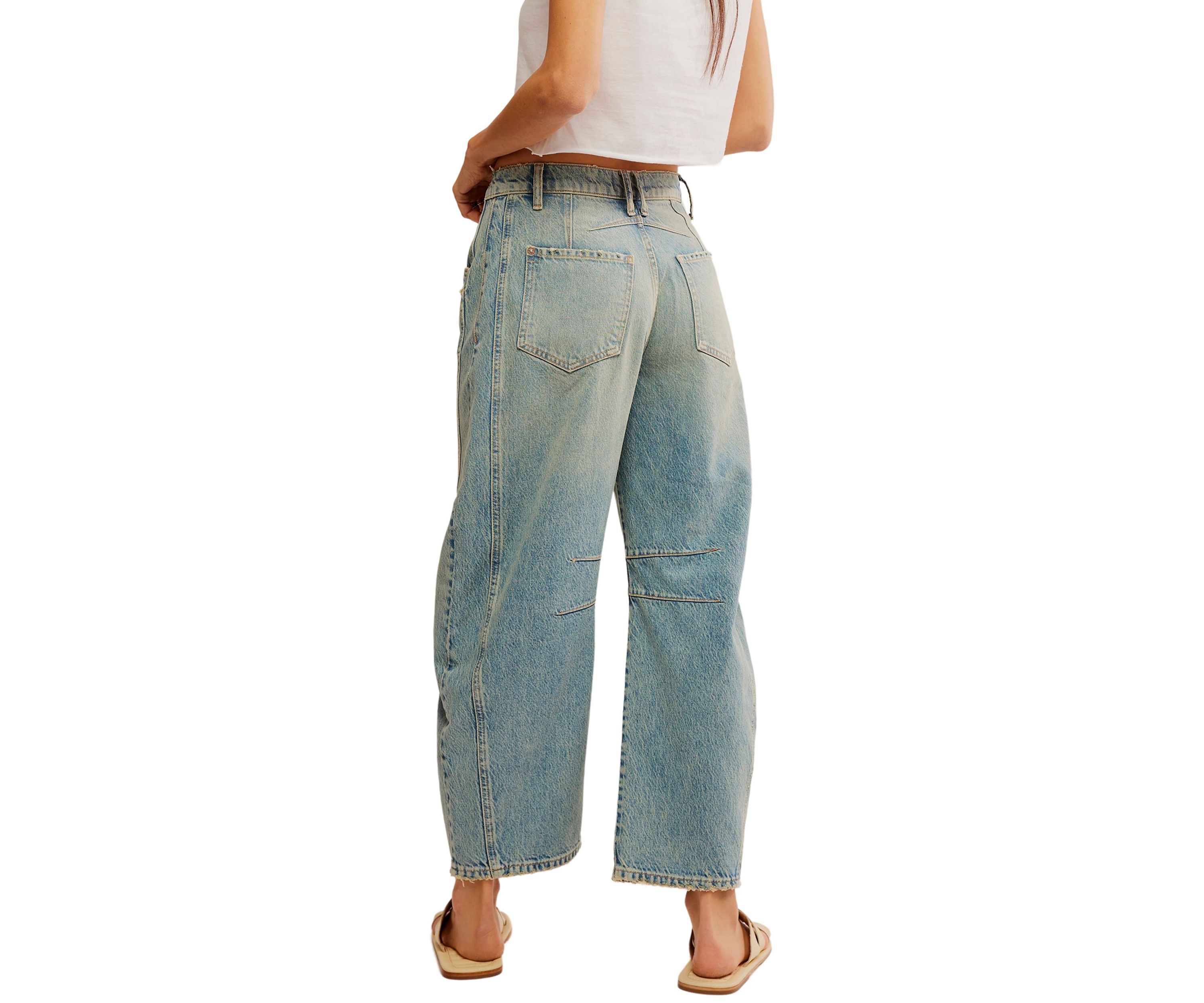 We the Free Good Luck Mid Rise Barrel Jeans