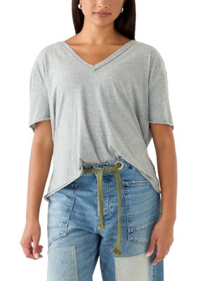 Free People Women's We The Free Nina T-Shirt, Grey, XL