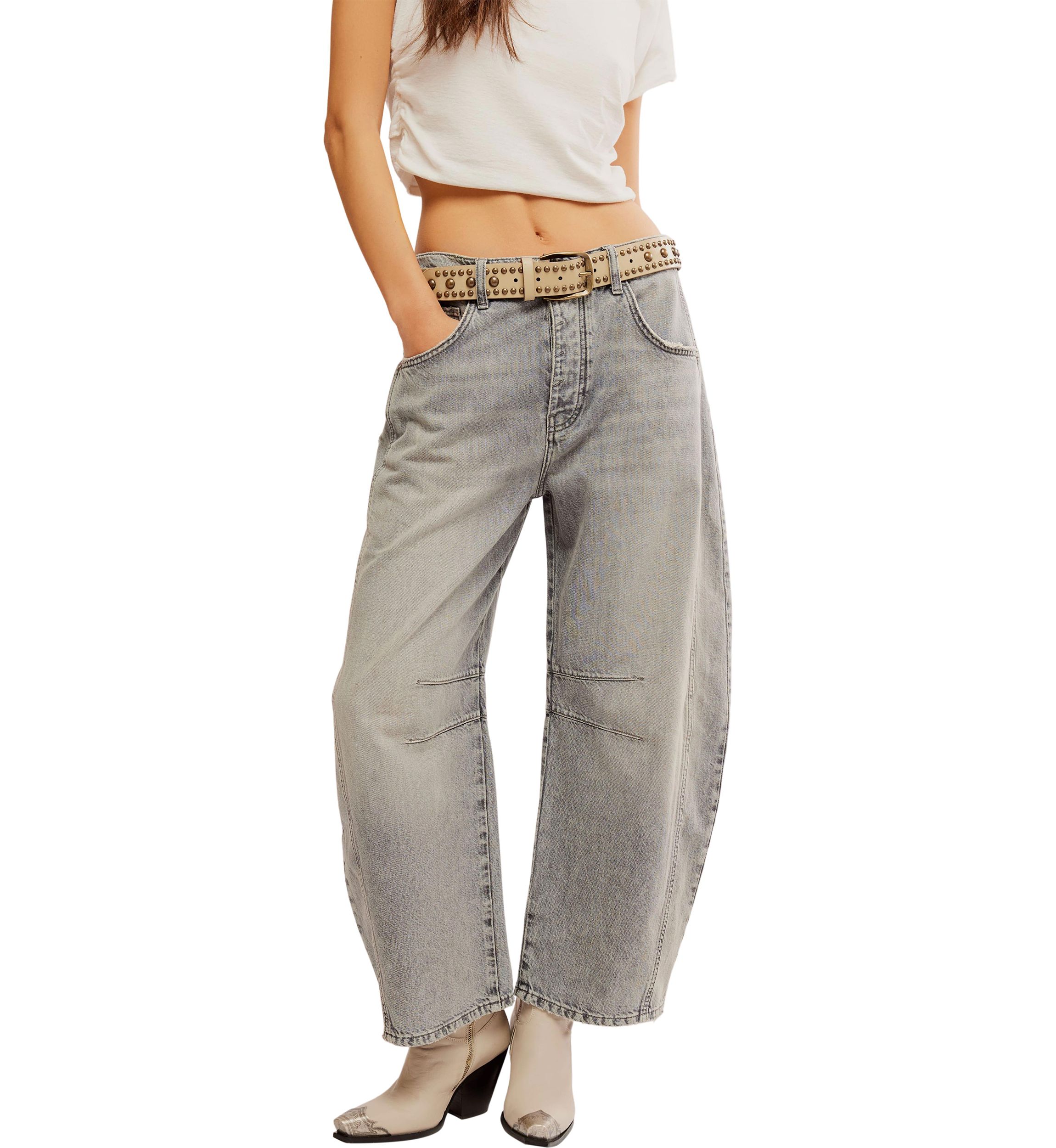 We the Free Good Luck Mid Rise Barrel Jeans