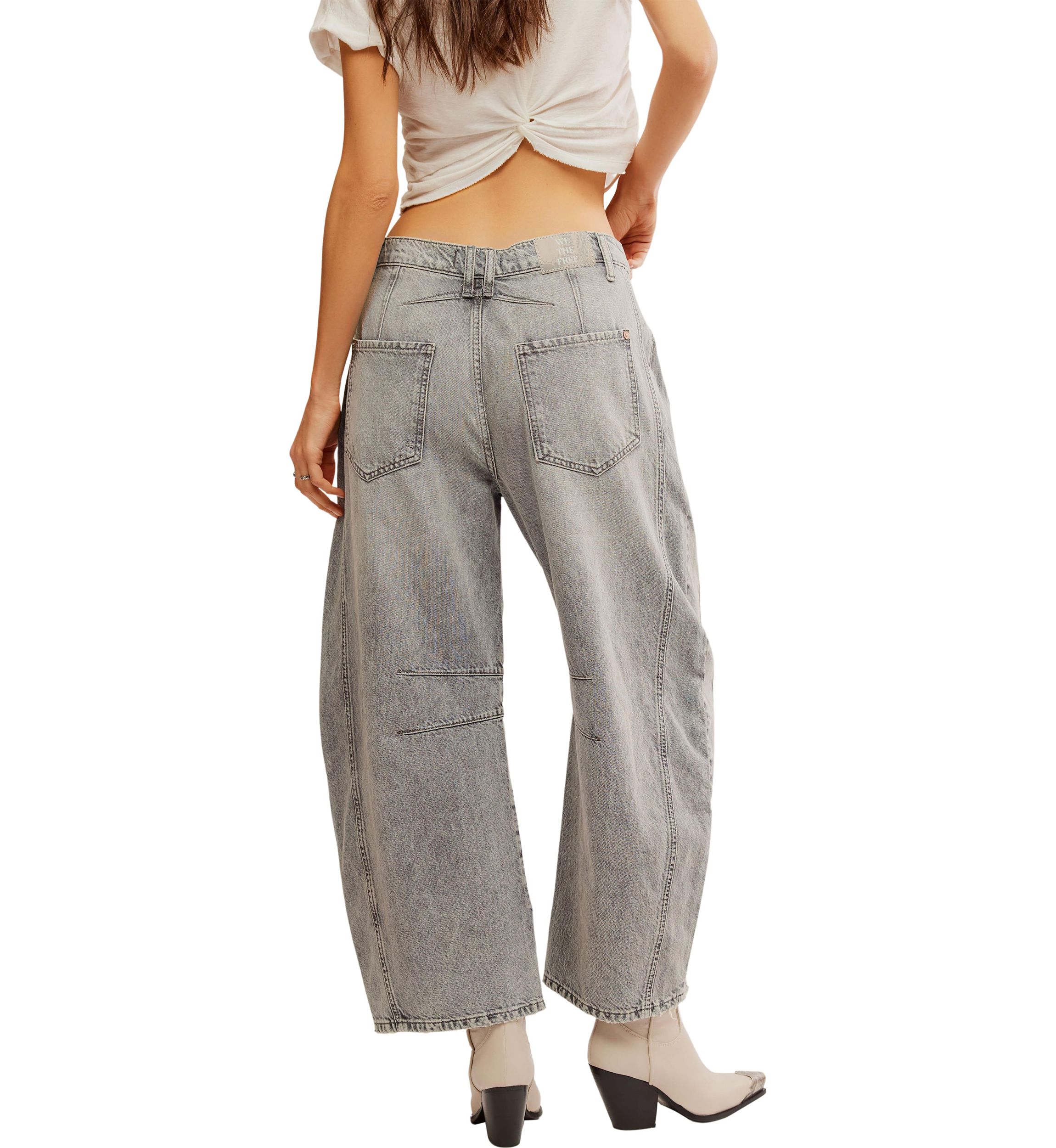 We the Free Good Luck Mid Rise Barrel Jeans