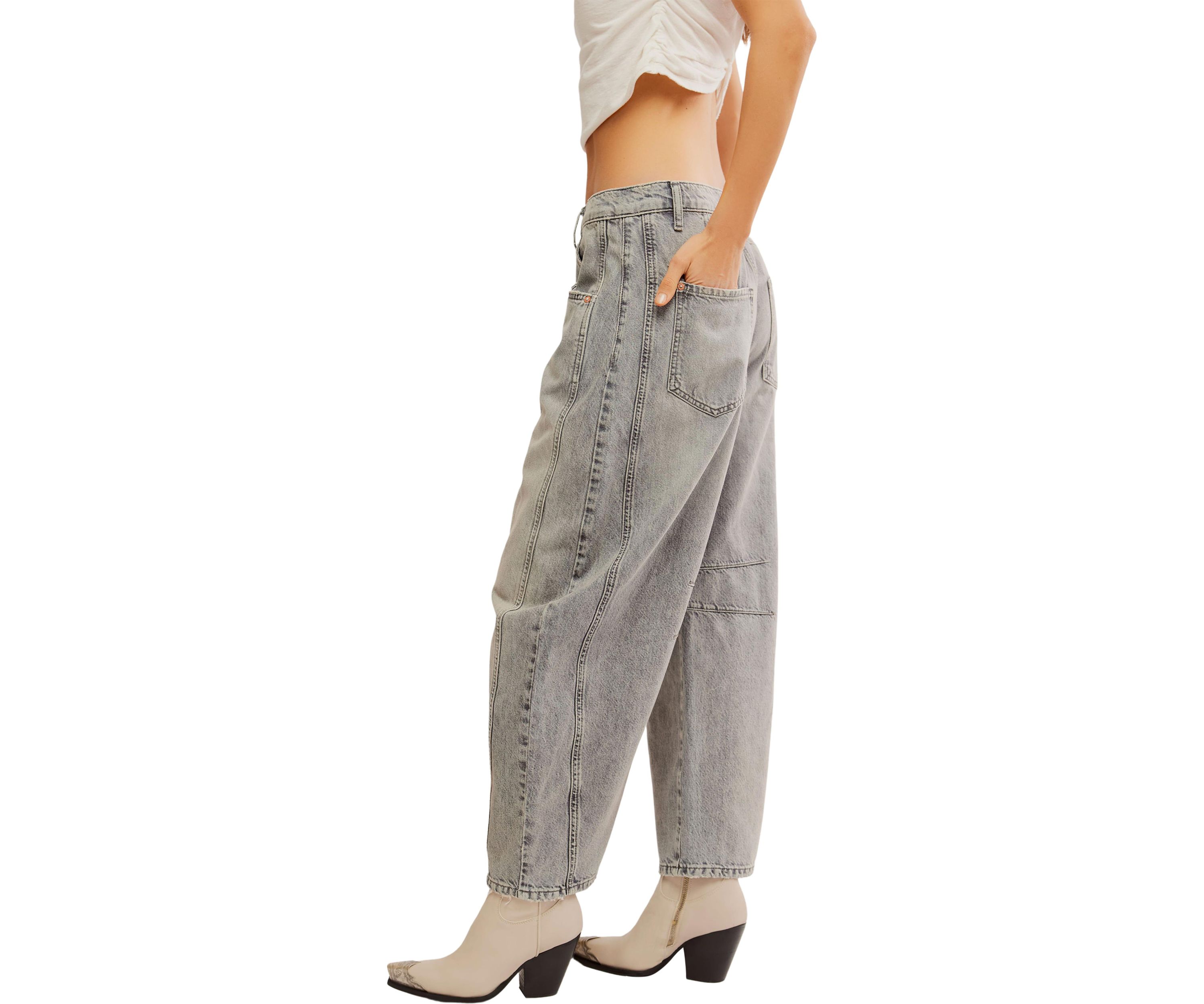 We the Free Good Luck Mid Rise Barrel Jeans