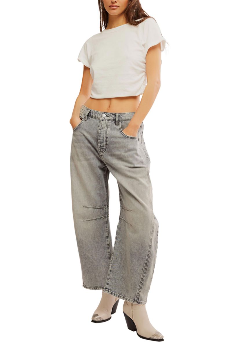 We the Free Good Luck Mid Rise Barrel Jeans