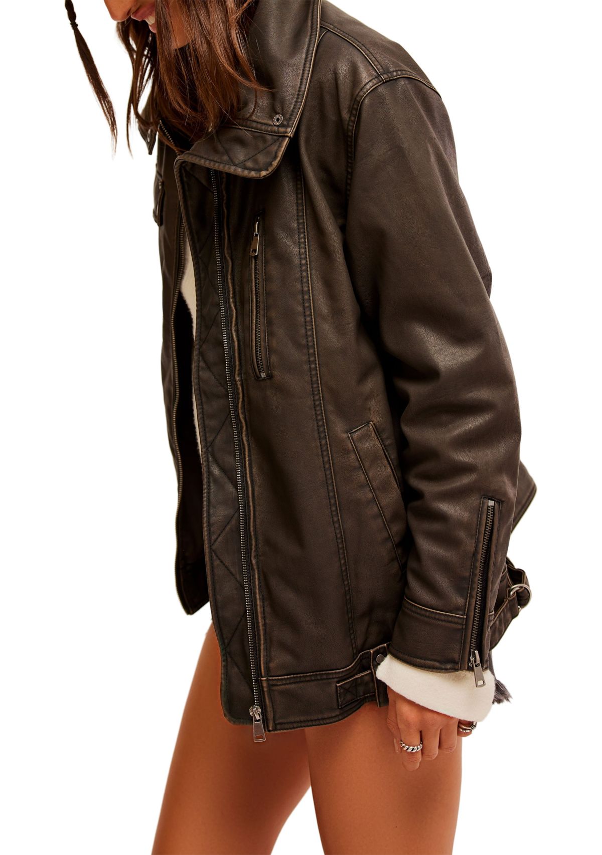 We the Free Buckle Up Vegan Leather Jacket